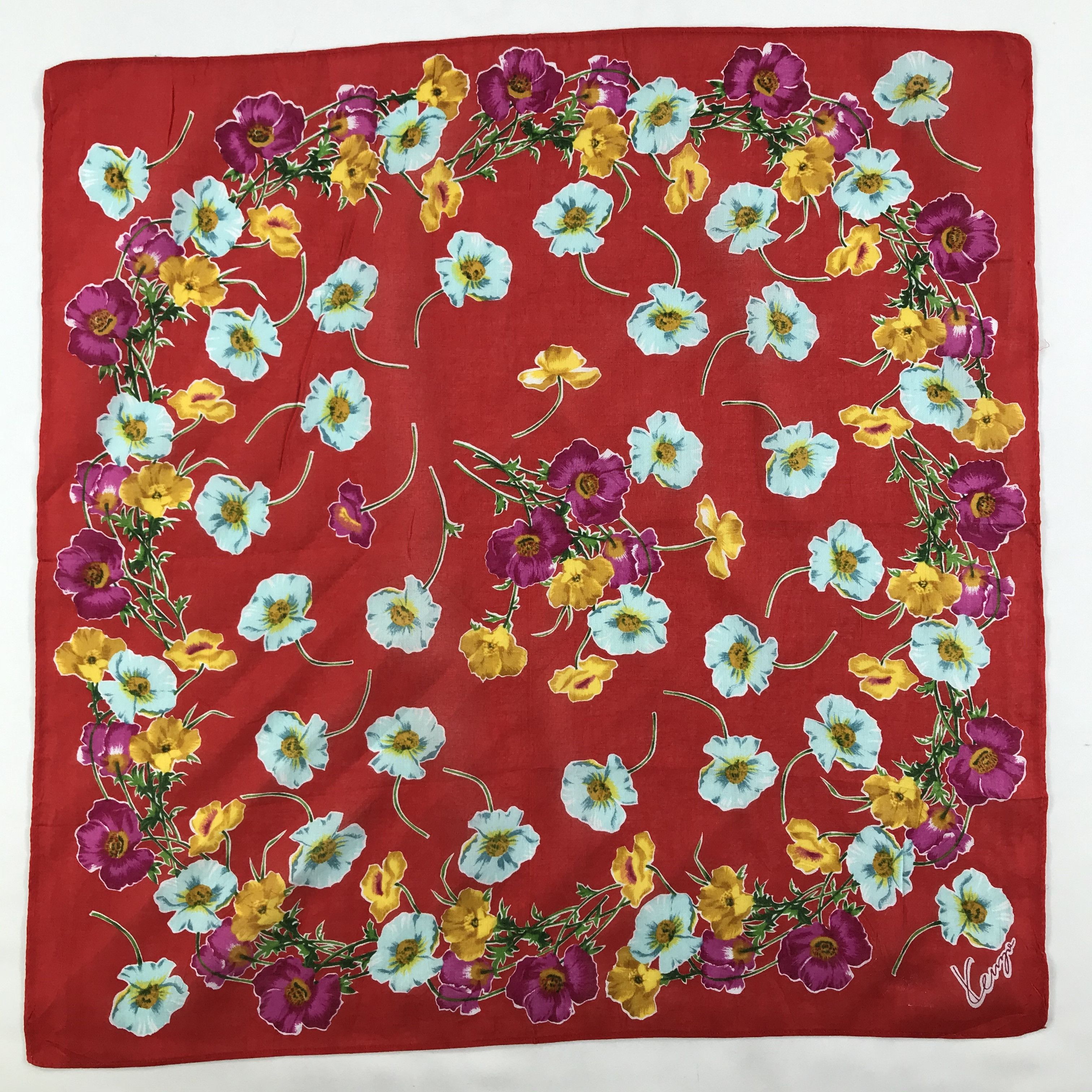 Kenzo × Vintage Kenzo Bandana / Handkerchief / Neckerchief - S1361 Size ONE SIZE - 1 Thumbnail