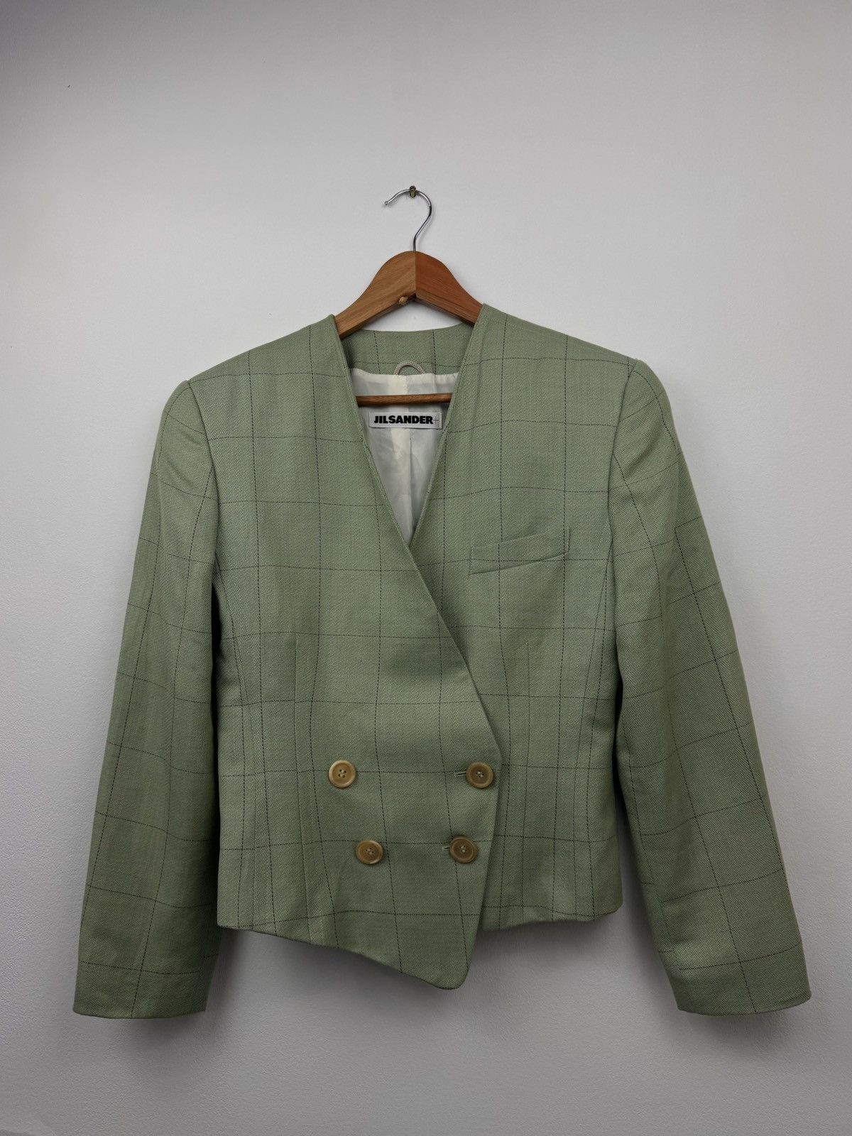 Jil Sander Jil Sander Women Linen Wool Blazer Green Vintage Size M Size M / US 6-8 / IT 42-44 - 1 Thumbnail