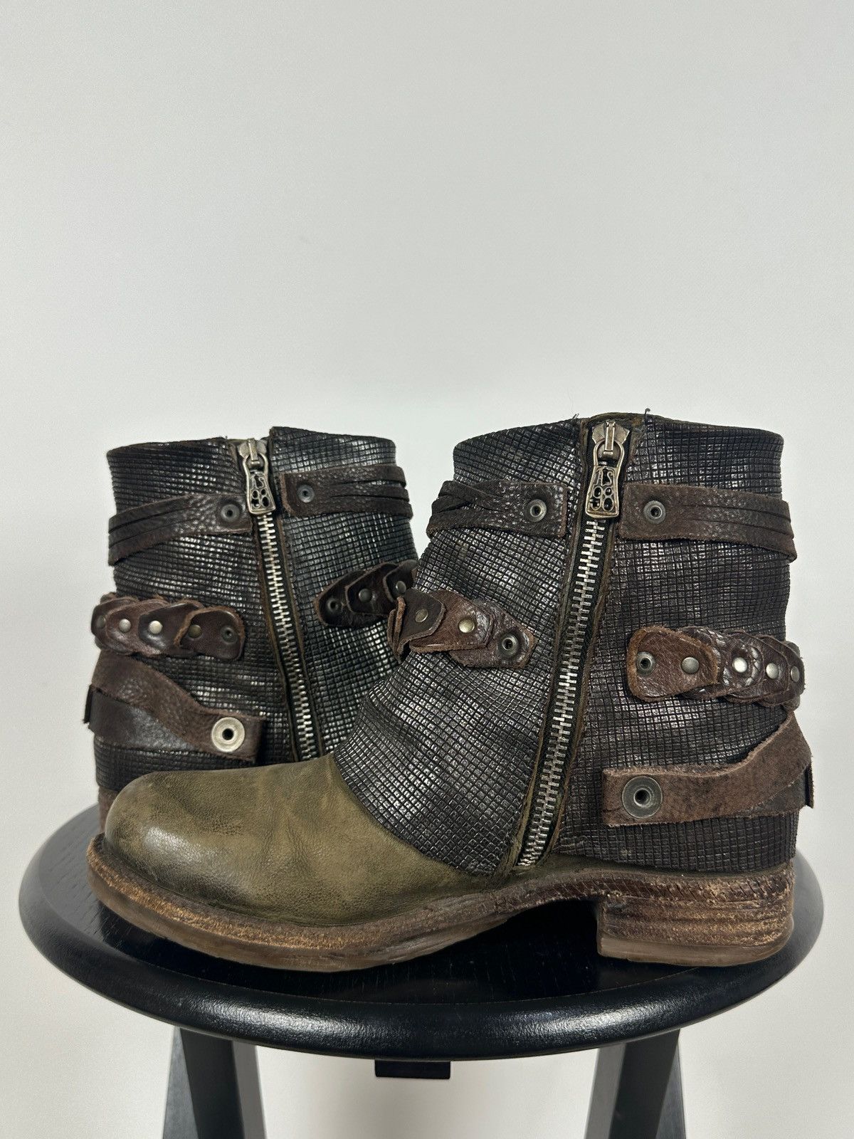 A.S.98 A.S.98. Airstep Leather Biker Ankle Studded Strap Boots Size US 6 / IT 36 - 9 Thumbnail