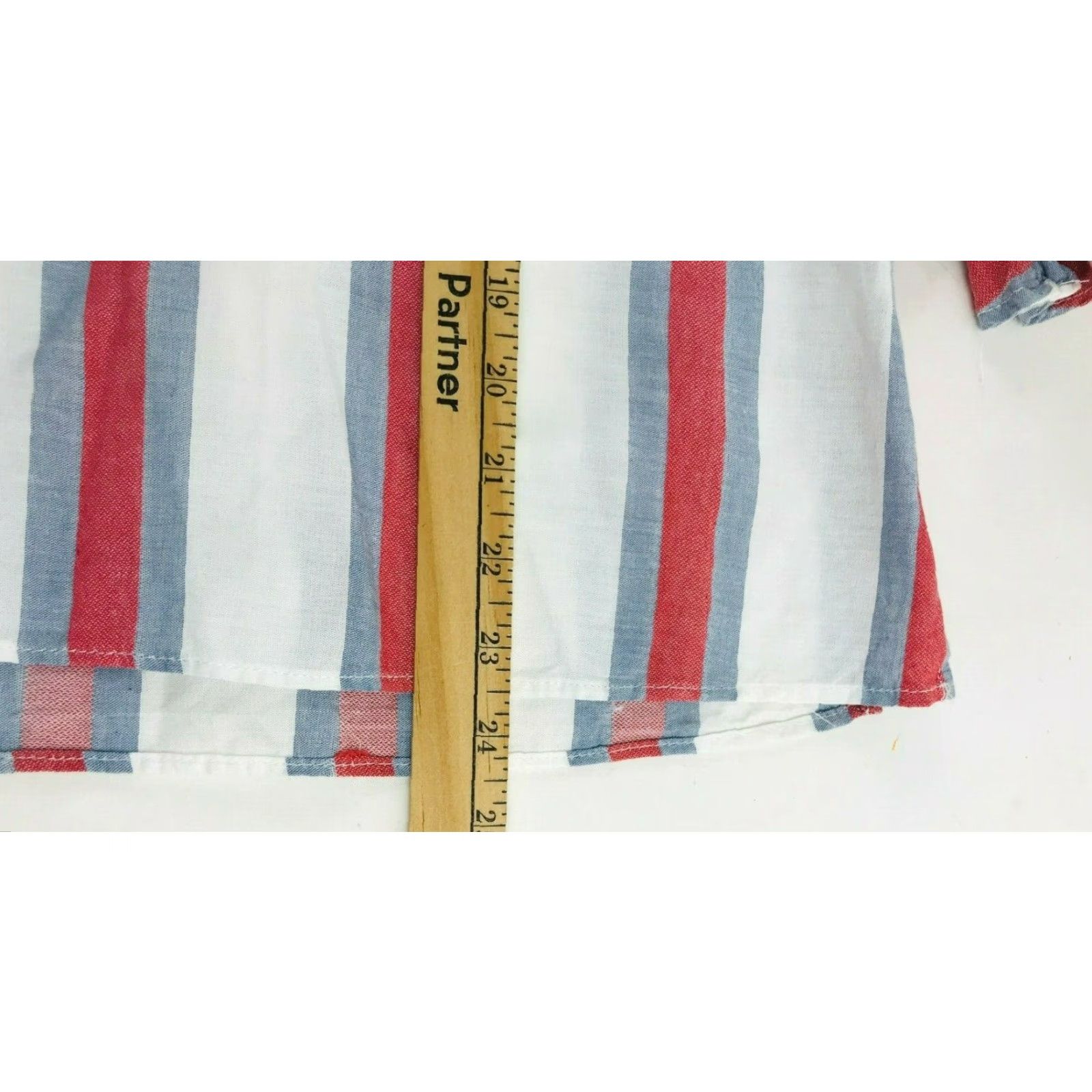 Vintage Jane and Delancy Blouse Women's Size Small White Blue Red Striped V-Neck Shirt Womens Small White Striped V-Neck Jane and Delancy Blouse Size S / US 4 / IT 40 - 4 Thumbnail