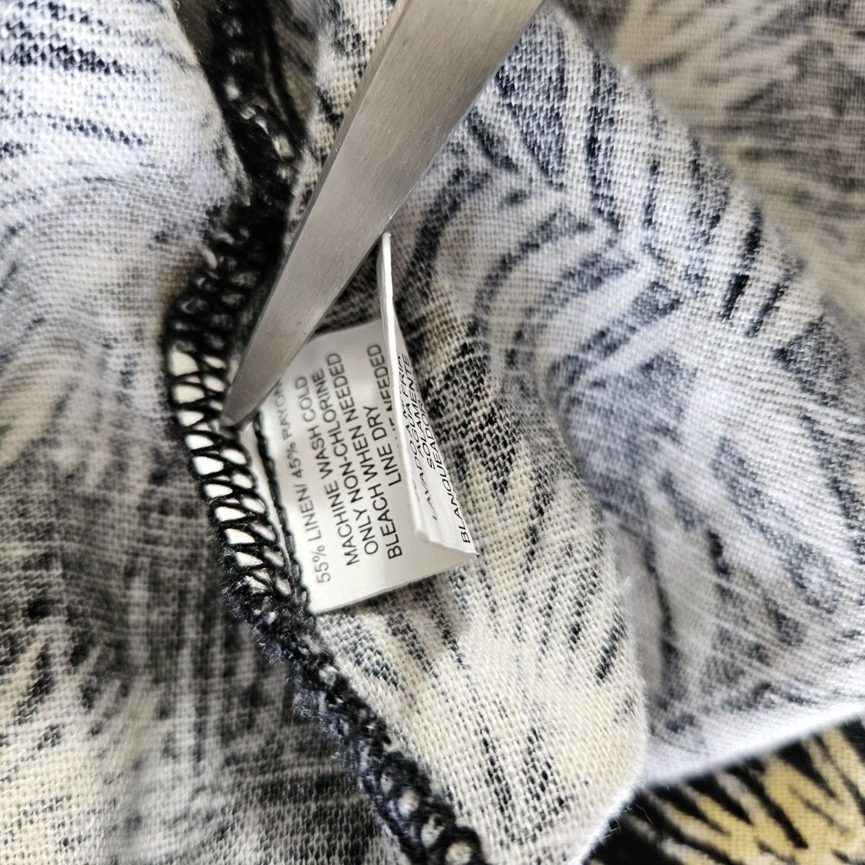 Vintage Briggs Womens Dress XL Black Blue Palm Leaf Print Sleeveless Linen Blend Dress Long Casual Shift Womens XL Black Palm Leaf Print Linen Blend Size XL / US 12-14 / IT 48-50 - 4 Thumbnail