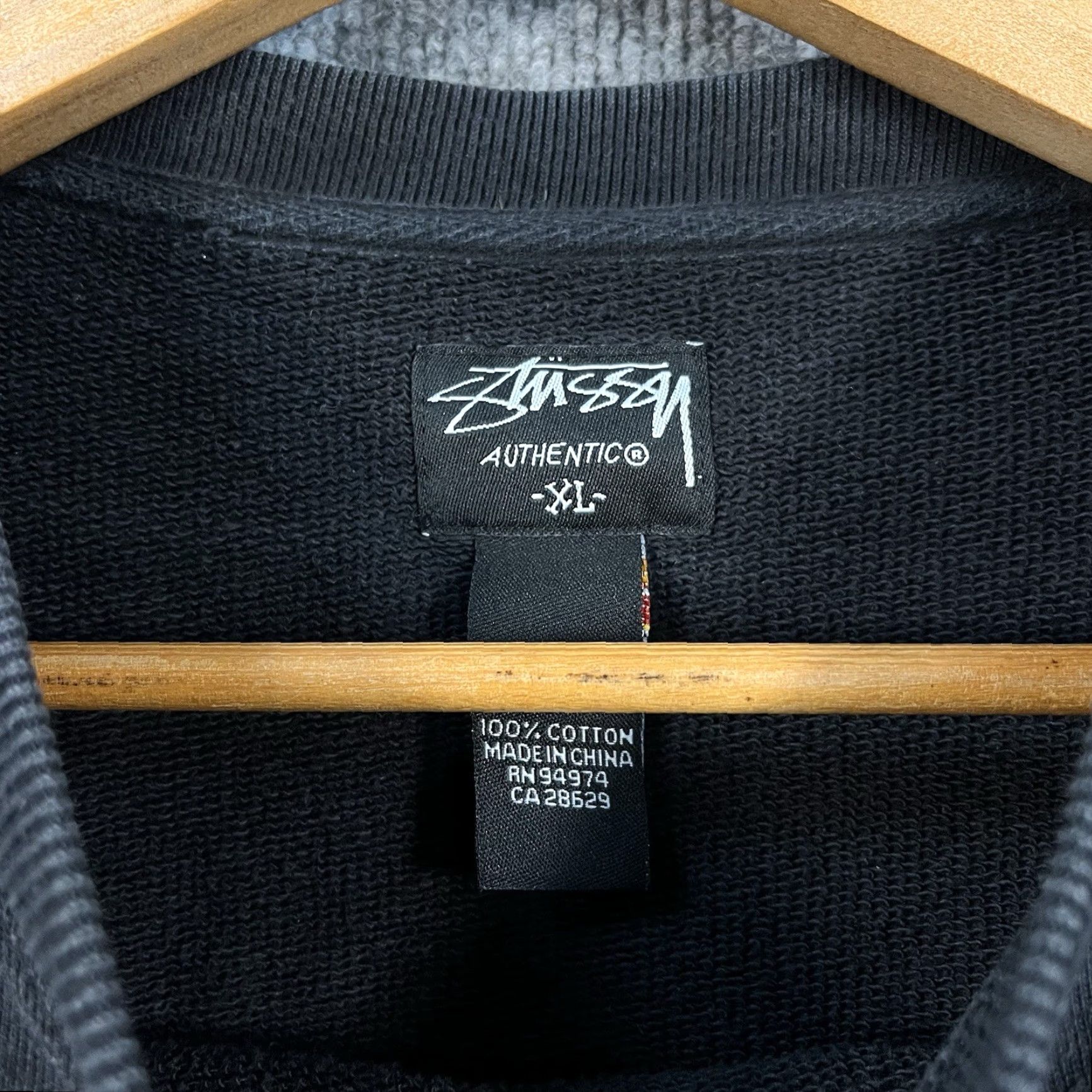 Vintage VINTAGE Stussy Sweatshirt Crewneck Old Skool Flavor Mens XL Black School Graphic Pullover Big Size US XL / EU 56 / 4 - 3 Thumbnail