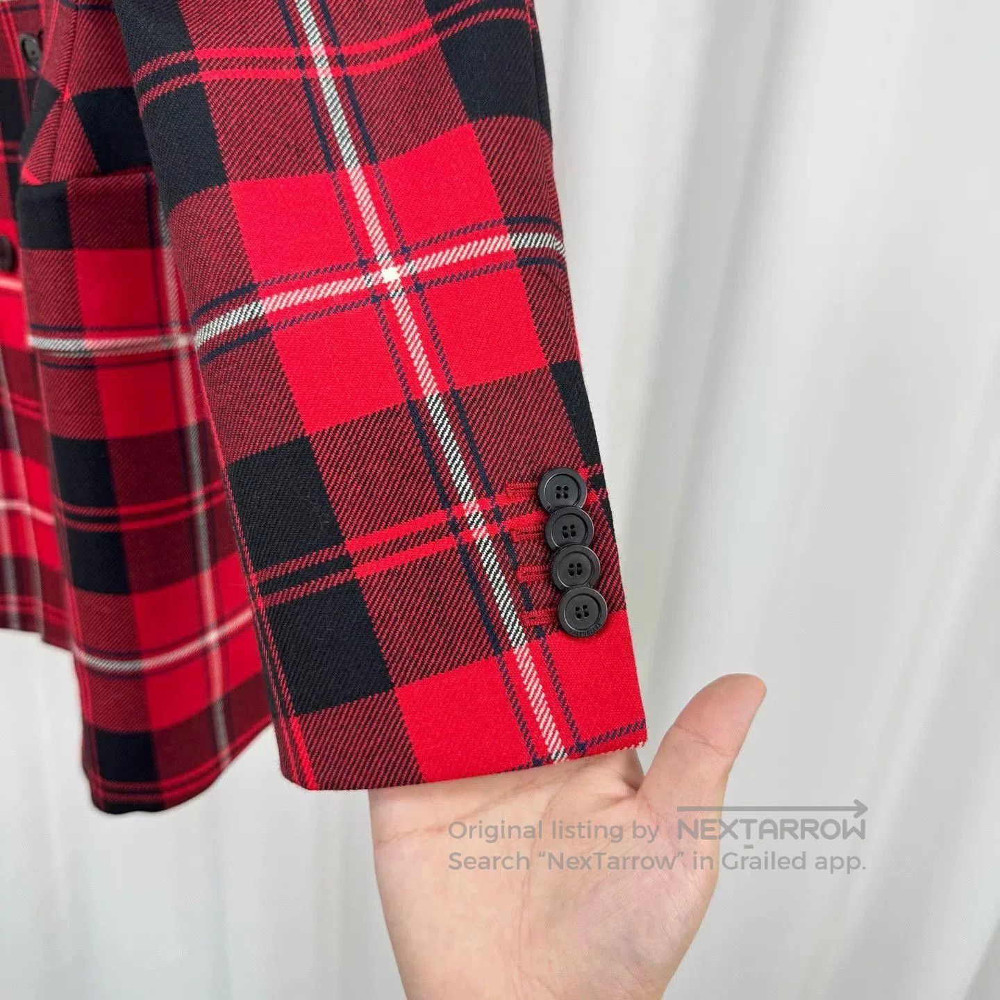 Balenciaga Balenciaga Black Red Plaid Wool Blazer. Size US S / EU 44-46 / 1 - 4 Thumbnail
