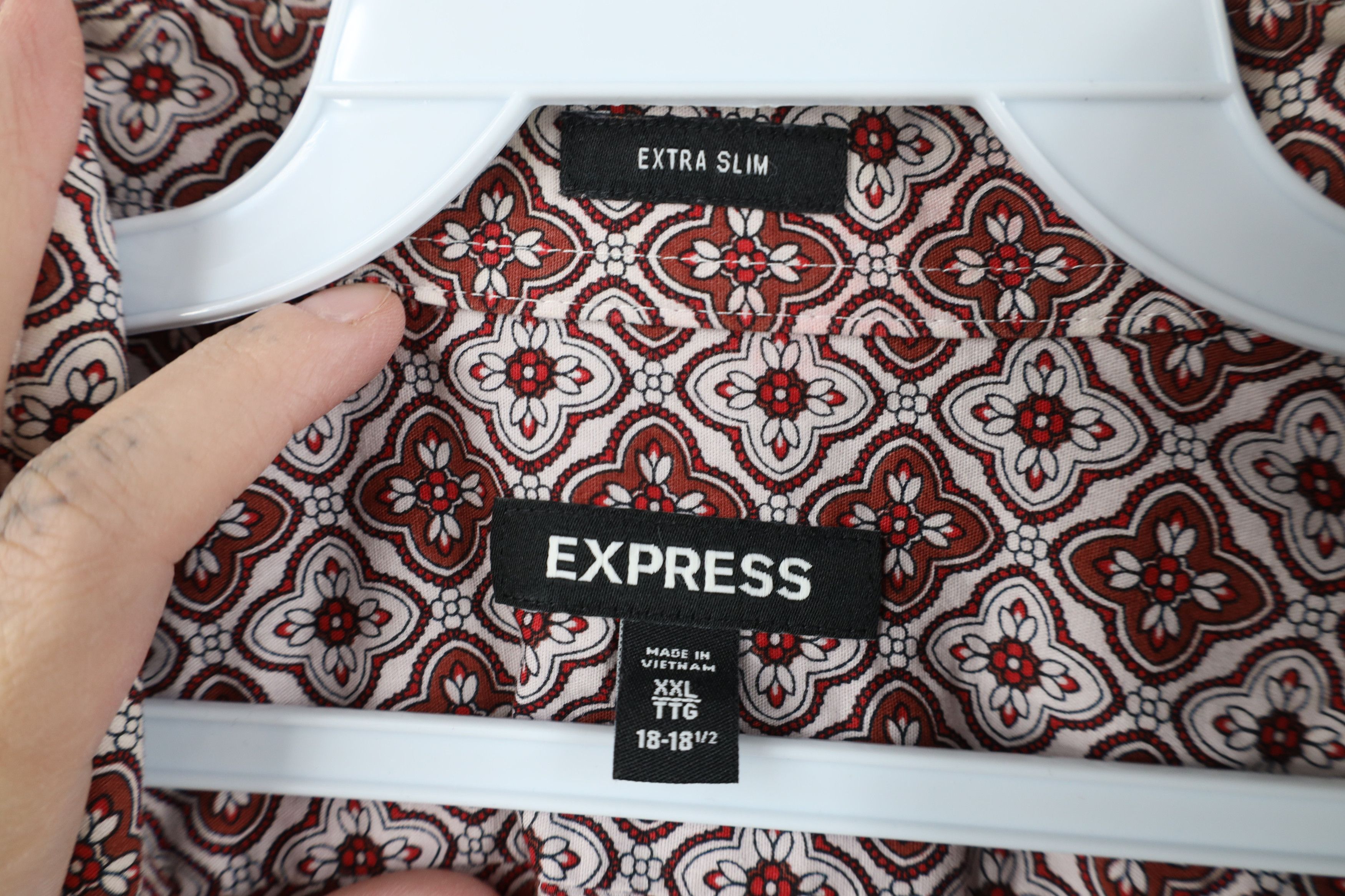 Express Express Geometric Tapestry Collared Button Shirt Cotton Size US XXL / EU 58 / 5 - 7 Thumbnail