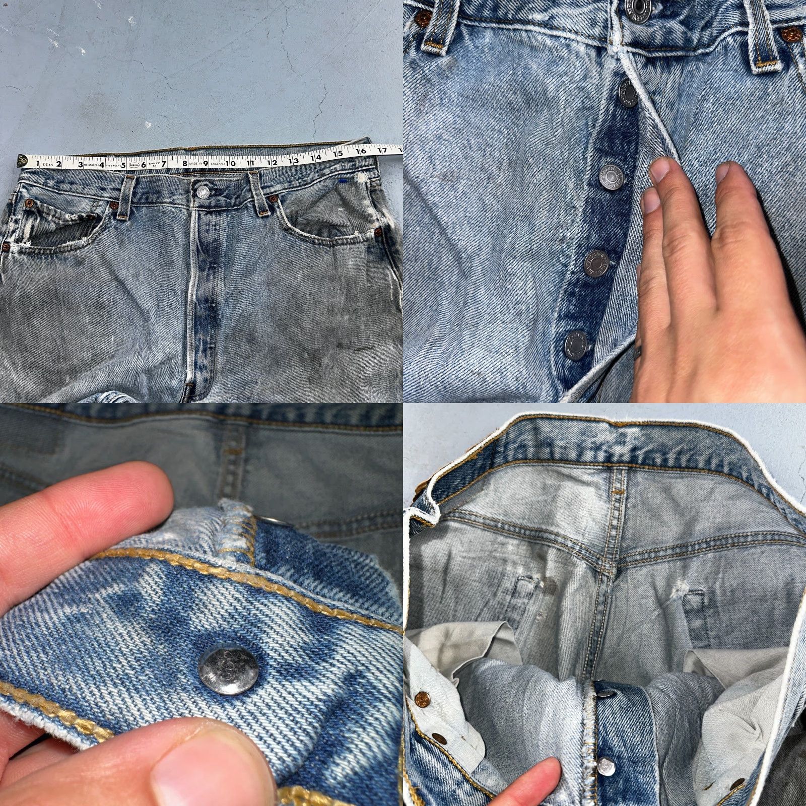 Levi's VINTAGE Levi's 501 Jeans Straight 36x34 Blue Light Wash 90s Womens/Mens? Size US 36 / EU 52 - 8 Thumbnail