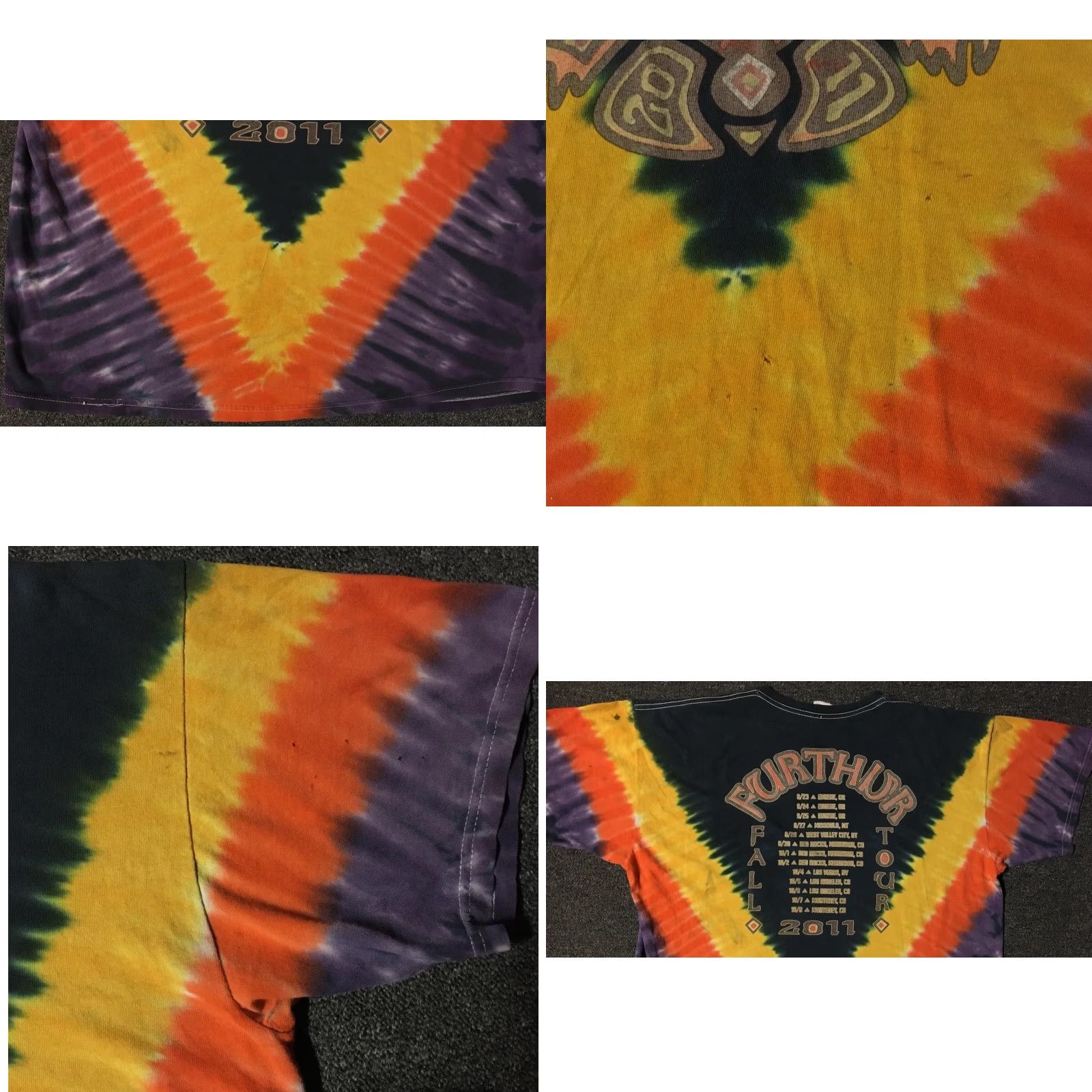 Vintage VINTAGE Grateful Dead Shirt L Purple Tie Dye 60s 70s 80s Hippie Rock Graphic Tee Mens Concert Woodstock Further Tour 2011 Faded Distress Shirts Size US L / EU 52-54 / 3 - 8 Thumbnail