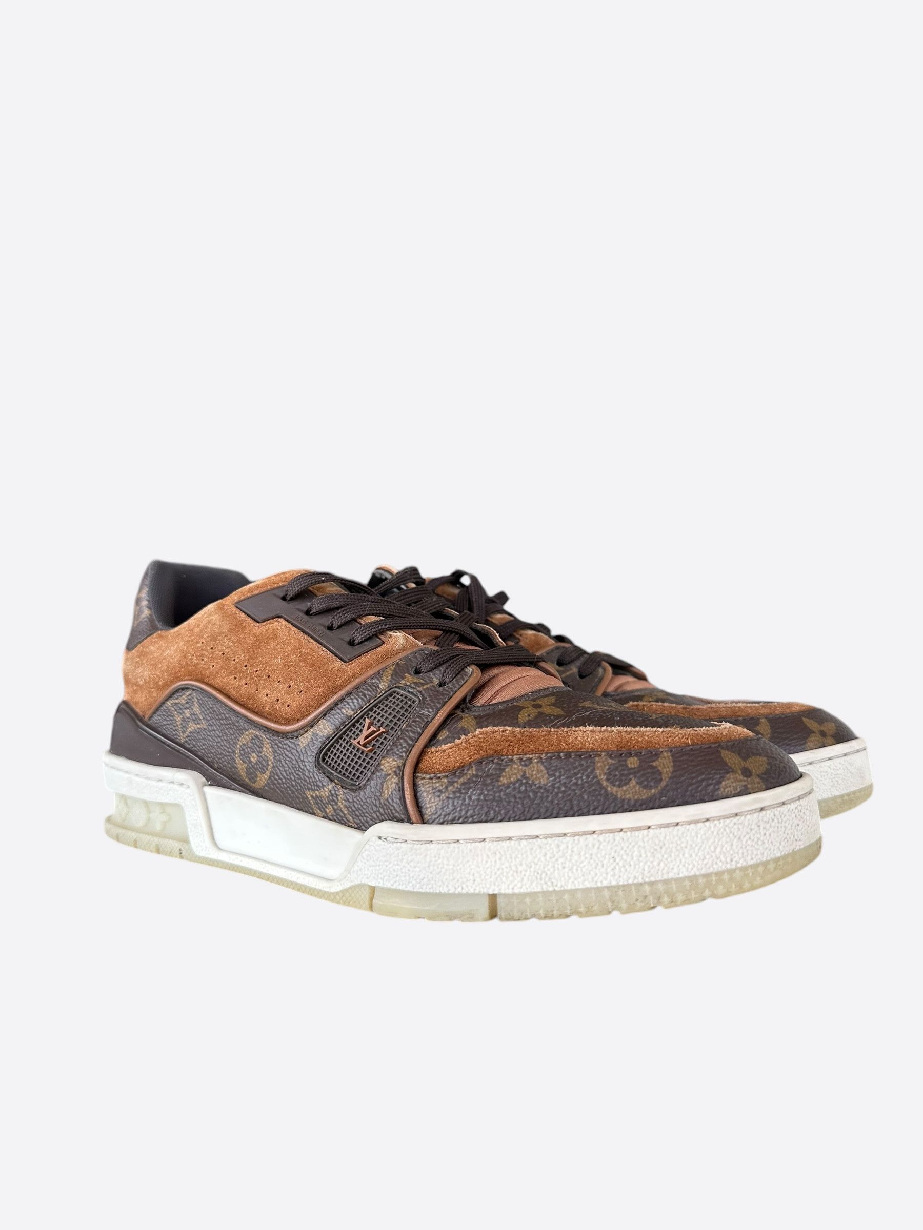 Louis Vuitton Louis Vuitton Brown Suede Monogram Trainers Size US 7 / EU 40 - 5 Thumbnail