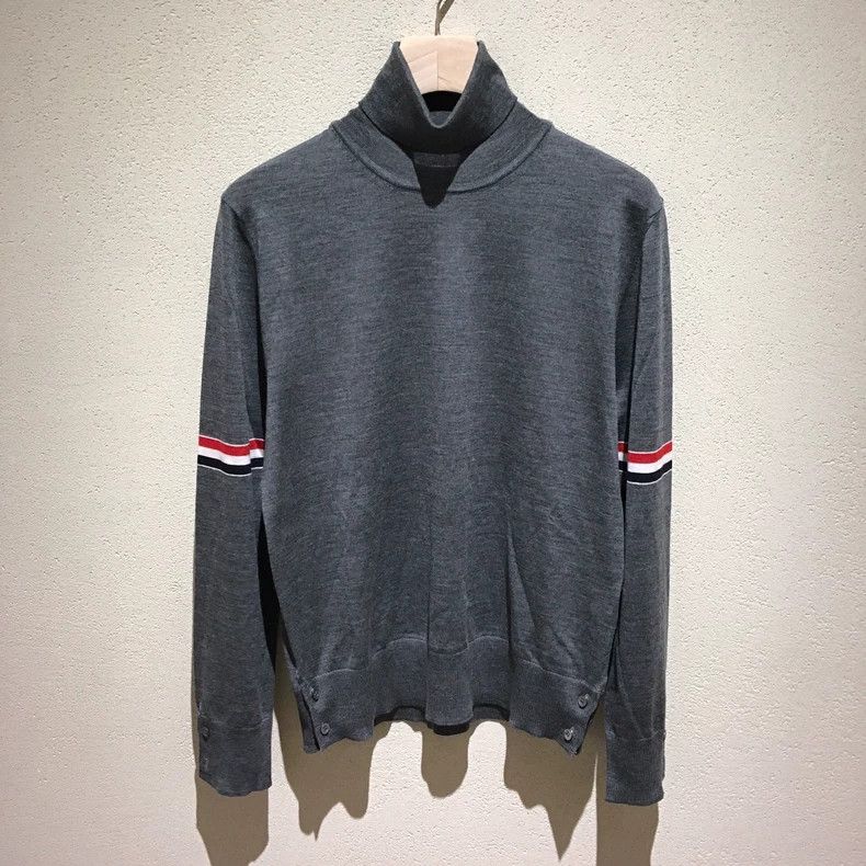 Thom Browne Knitted cardigan with high collar