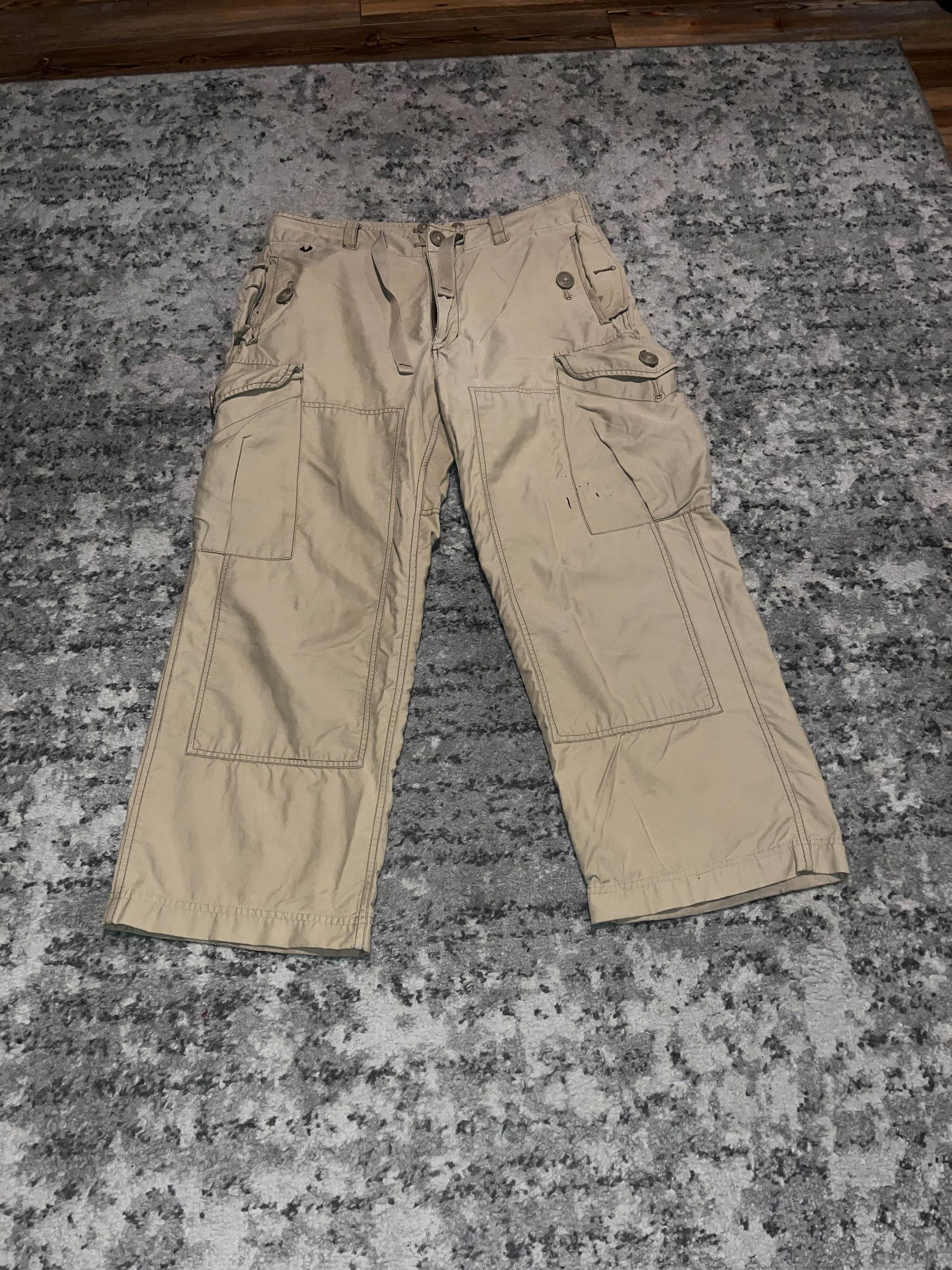 American Eagle Outfitters Y2K American Eagly Baggy Tan Cargo Pants Size US 33 - 1 Thumbnail