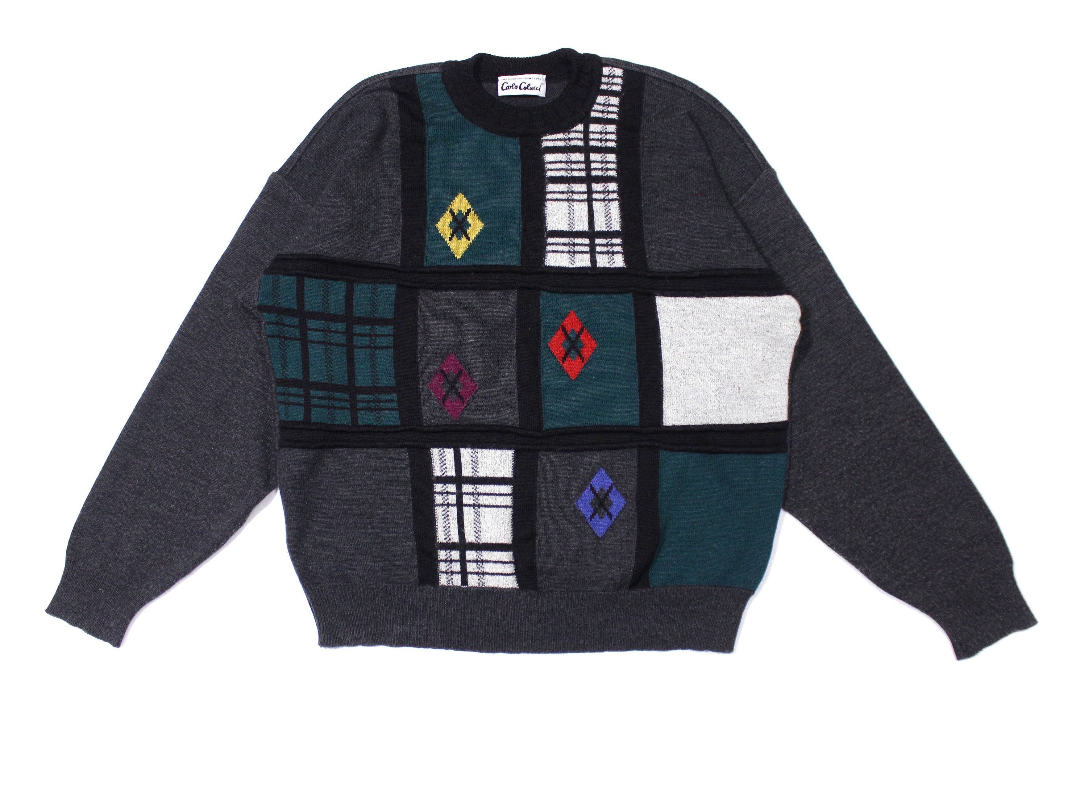 Carlo Colucci 90S Embroidered Wool Acryl Knit Size US L / EU 52-54 / 3 - 1 Thumbnail
