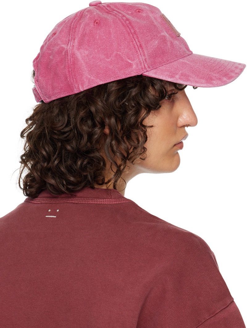 Acne Studios 🔥Acne Studios Pink Faded Canvas Heavy Leather Patch Cap Size ONE SIZE - 4 Thumbnail