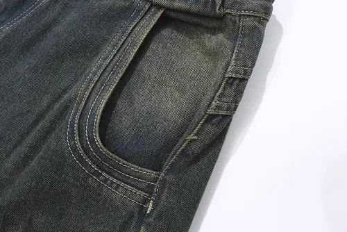 VIBE Vintage Painted Circle Striped Straight Flared Baggy Size US 36 / EU 52 - 5 Thumbnail