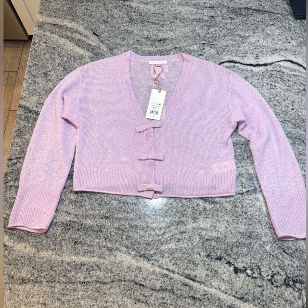 LoveShackFancy LoveShackFancy Luisella Cardigan, Clouded Rose Size M / US 6-8 / IT 42-44 - 9 Thumbnail