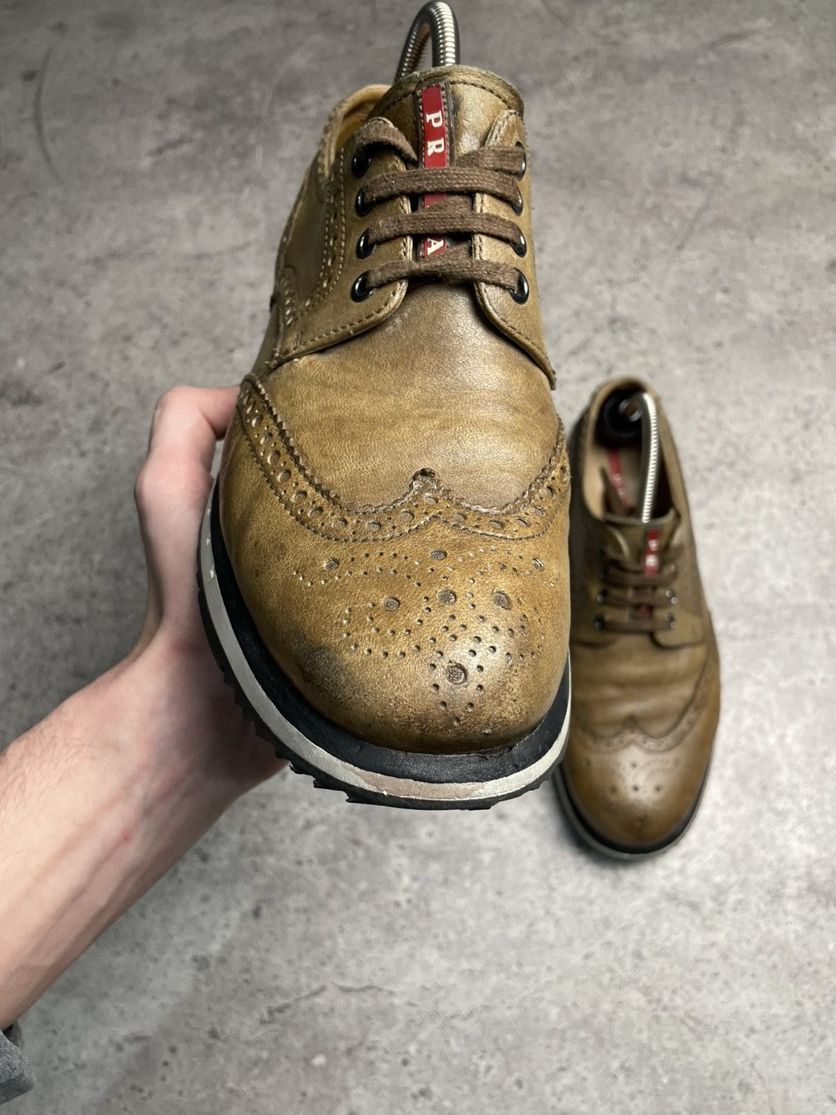 Prada Rare Prada Leather Brown shoes Size US 8.5 / EU 41-42 - 3 Thumbnail