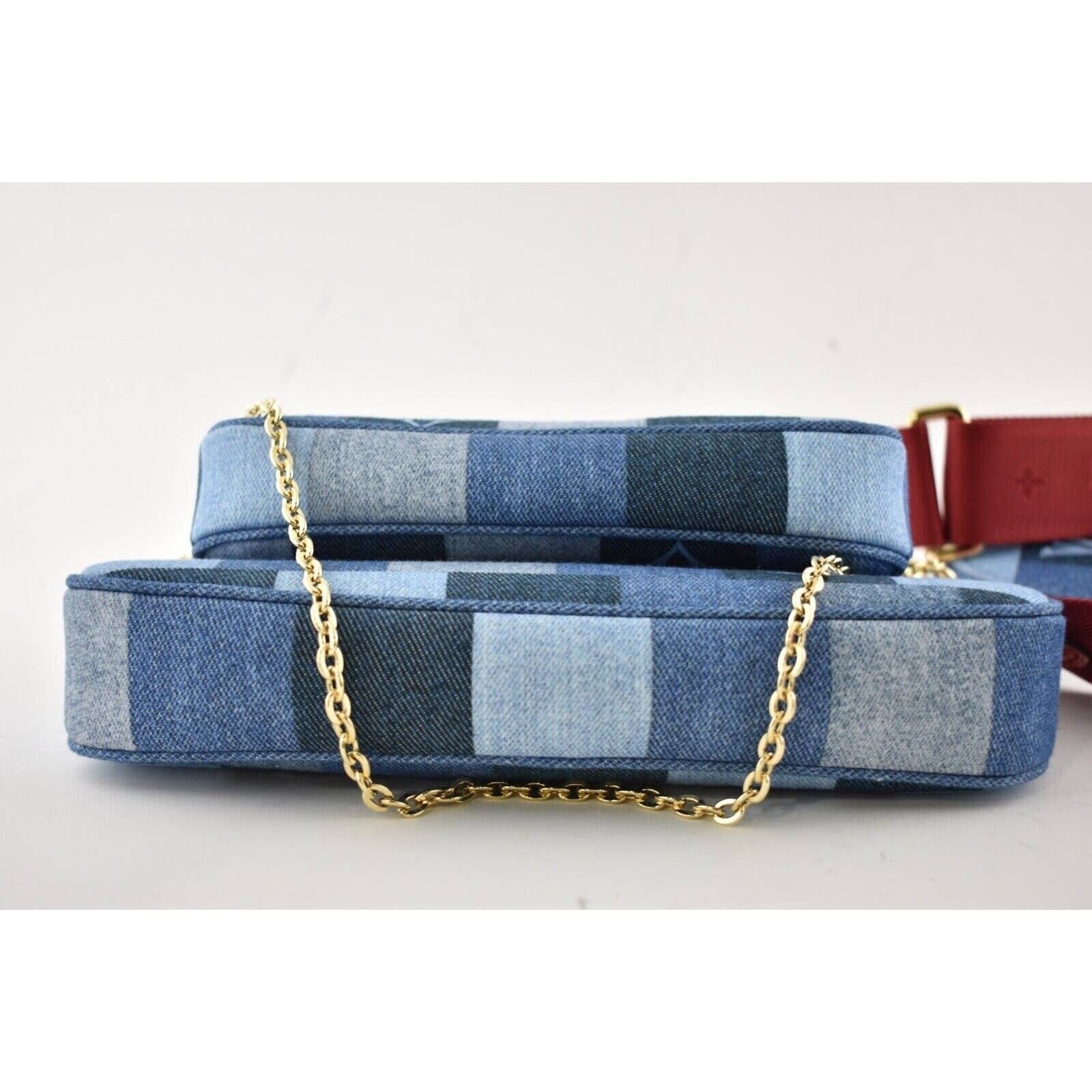Louis Vuitton Louis Vuitton Patchwork Denim Blue Red Crossbody Bag Size ONE SIZE - 12 Thumbnail
