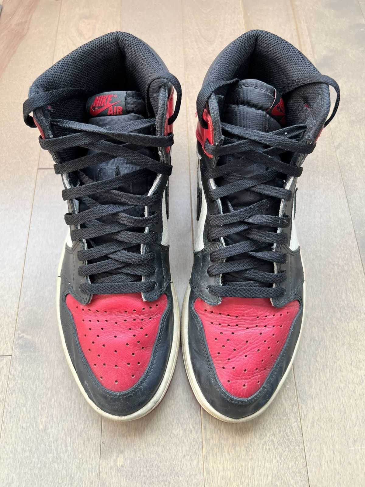 Jordan Brand × Nike Air Jordan 1 Bred Toe Size US 10 / EU 43 - 2 Thumbnail