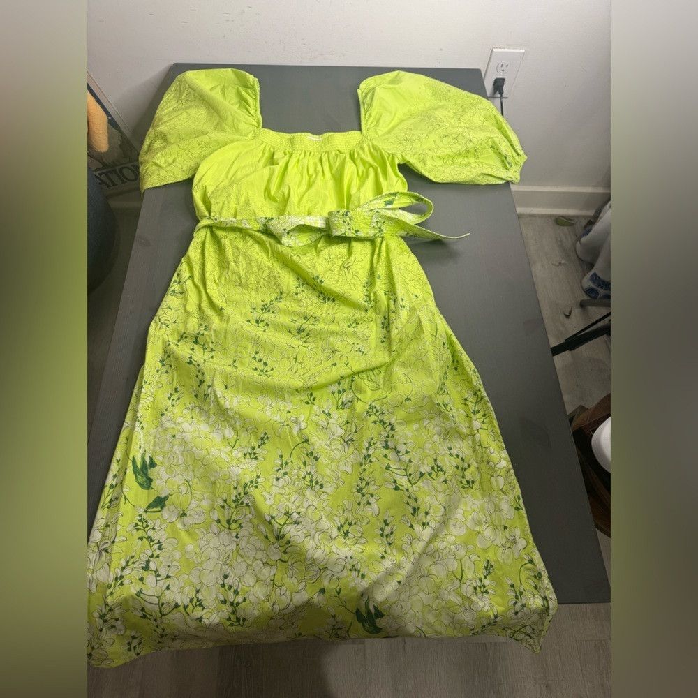 Other Ann Mashburn Floral Nicolette Dress- Lime Size M / US 6-8 / IT 42-44 - 9 Thumbnail