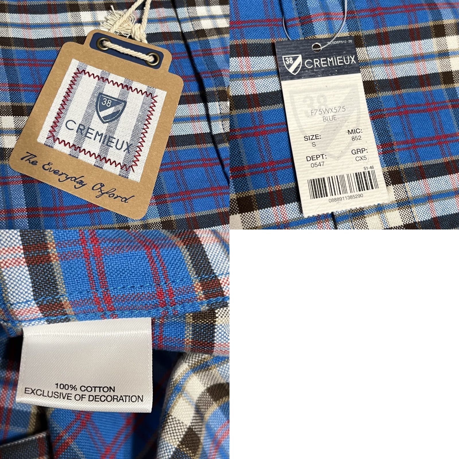 Cremieux Cremieux Everyday Oxford Plaid Long Sleeve Shirt Men Sz S Blue Cotton 100% Button-Down NWT User-FriendlyFit/Regular Size US S / EU 44-46 / 1 - 8 Thumbnail
