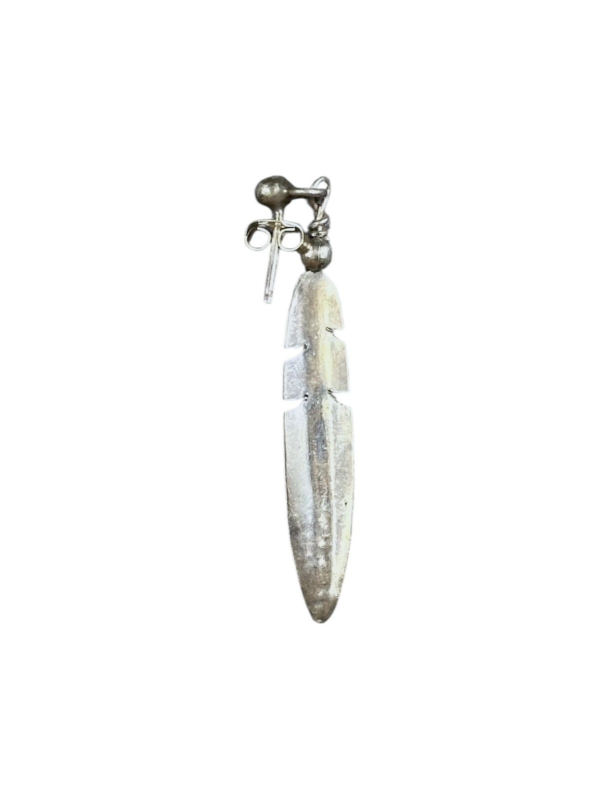 Vintage NATIVE AMERICAN INSPIRED STERLING SILVER FEATHERS EARRINGS Size ONE SIZE - 6 Thumbnail