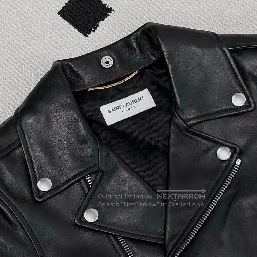 Yves Saint Laurent YSL Motorcycle Sheepskin Leather Jacket. Size XS / US 0-2 / IT 36-38 - 3 Thumbnail