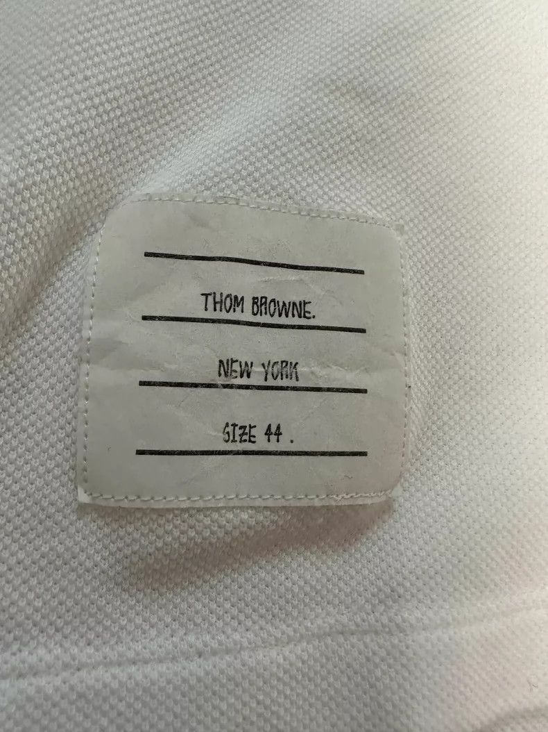 Thom Browne Thom BrowneWhite short-sleeved POLO shirt T-shirt 2503-Nex Size M / US 6-8 / IT 42-44 - 5 Thumbnail