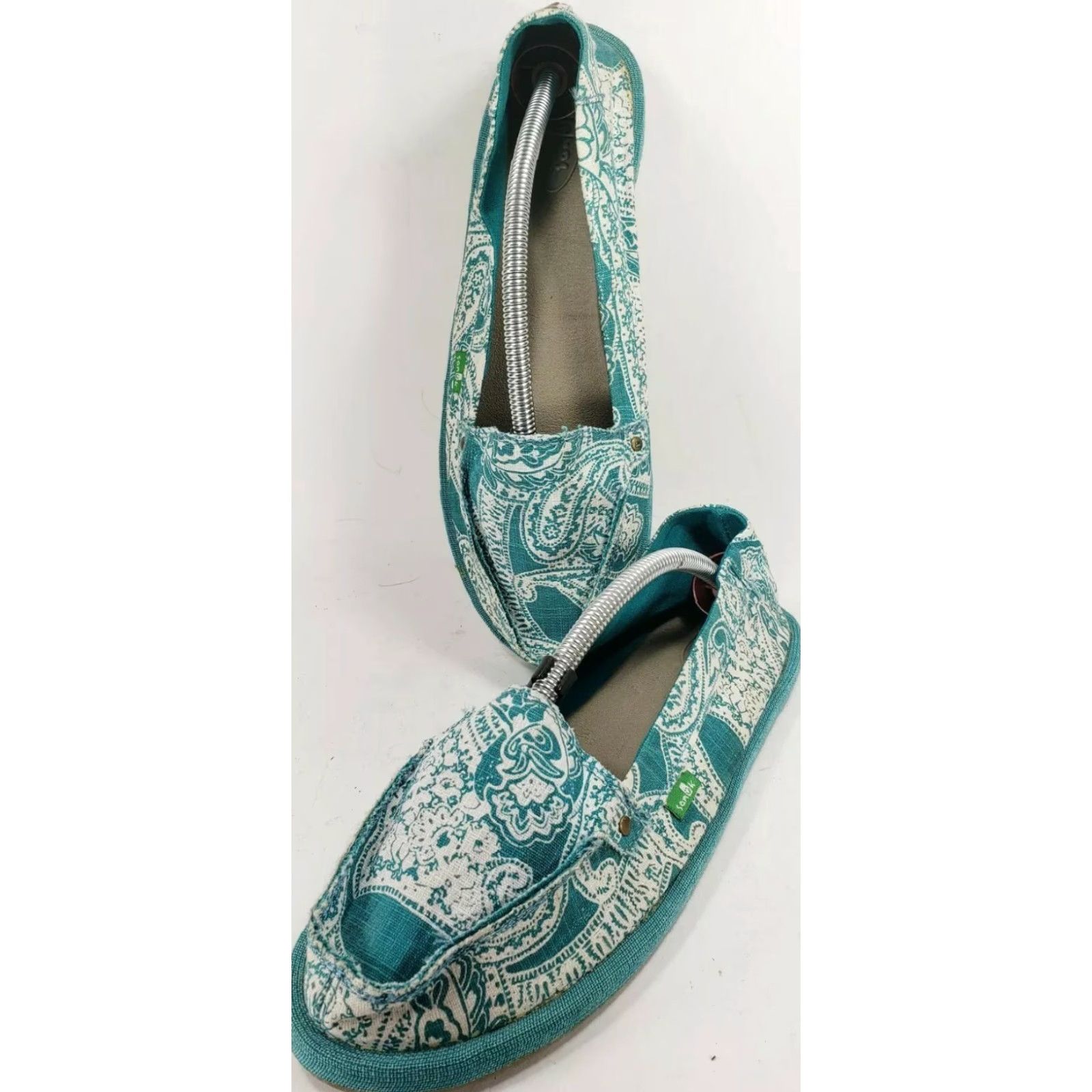 Sanuk SANUK Donna Women's Casual Loafers Teal White Paisley 41EU 10M UK 8.5 US 10 Mens Womens Shopping Shoes Size US 11 / IT 41 - 2 Thumbnail
