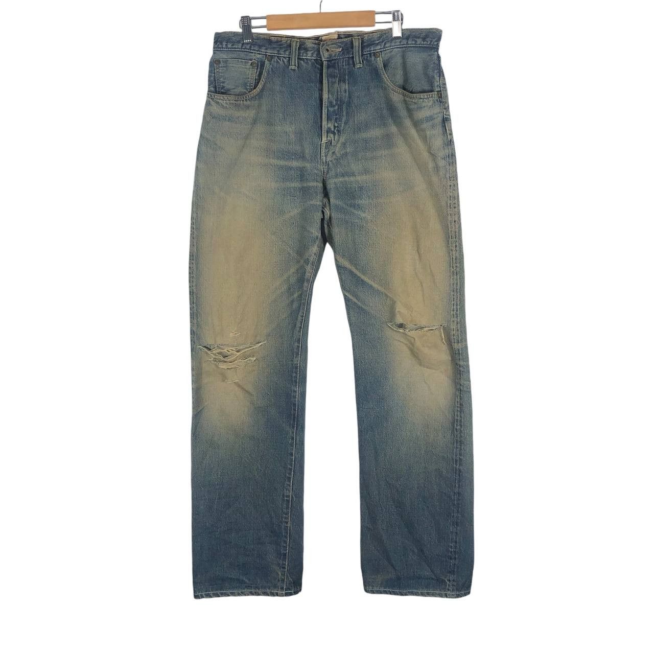Edwin × Japanese Brand Vintage Edwin 505 Distressed Denim jeans Size US 34 / EU 50 - 1 Thumbnail