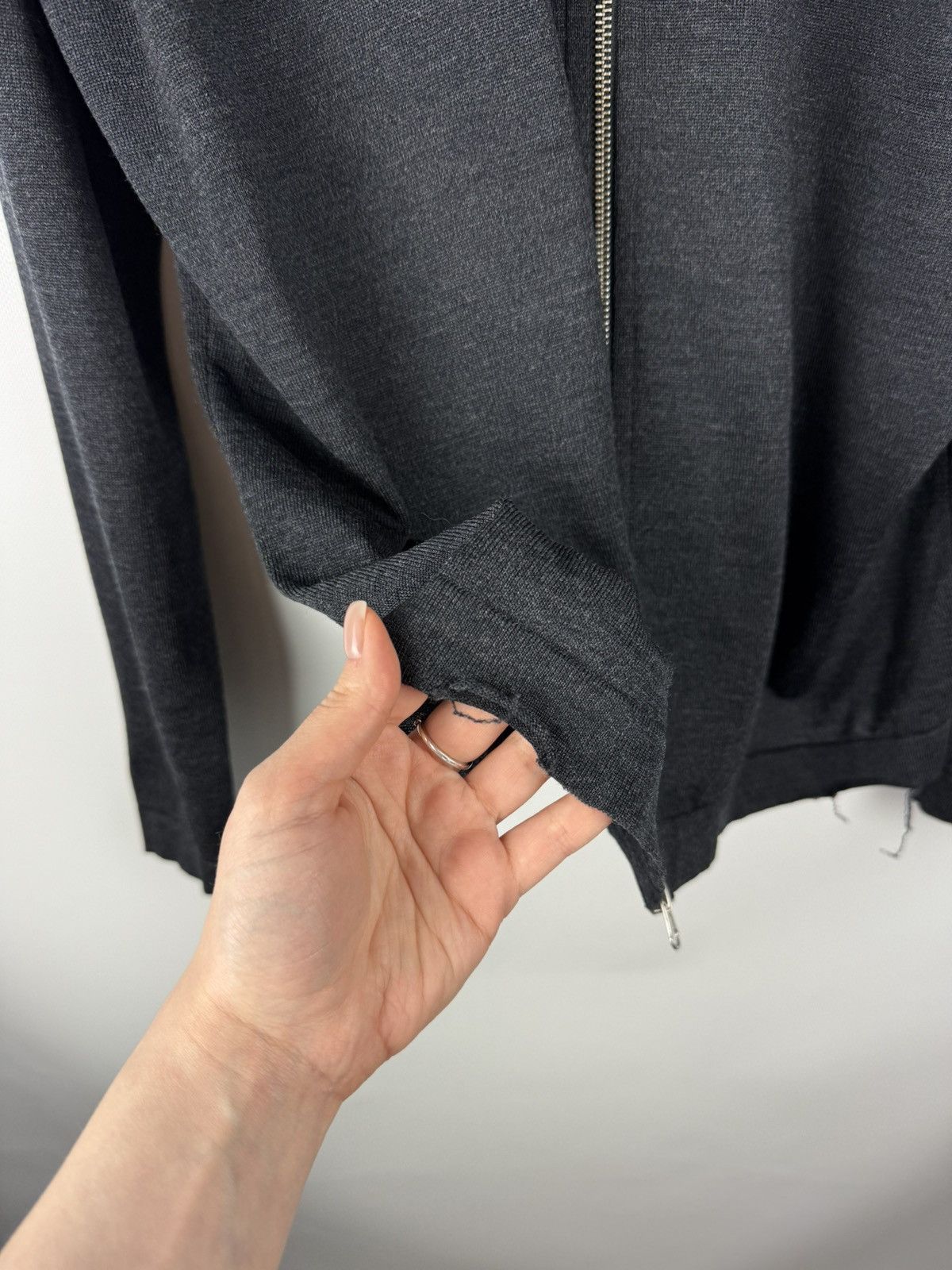 Stone Island Stone Island Men’s Distressed Full Zip Wool Sweater Size US XL / EU 56 / 4 - 10 Thumbnail