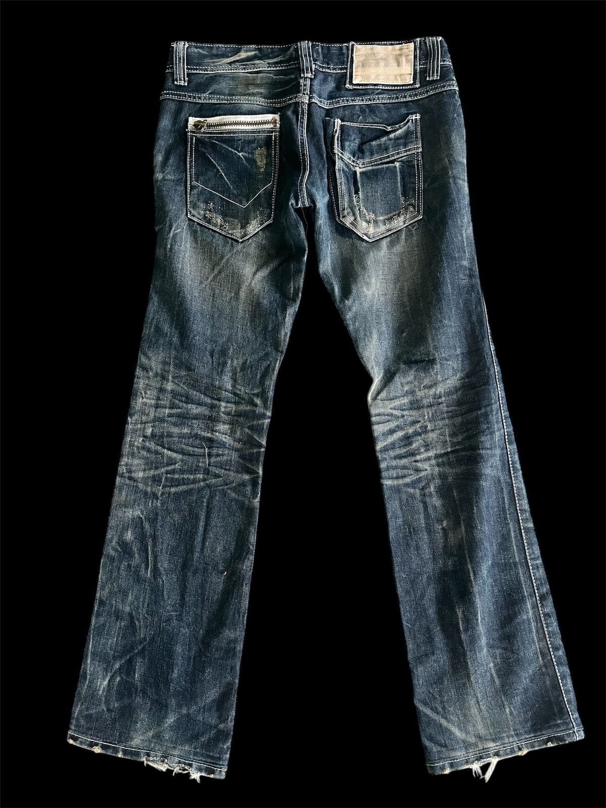 If Six Was Nine × Japanese Brand × Vintage Flare Mudwash Crazy Denim Size US 33 - 2 Thumbnail