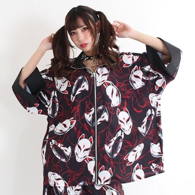 Japanese Brand Drug Honey Harajuku hoodie 🎌 Kitsune Fox Mask Baby Metal 🔥 Size US XL / EU 56 / 4 - 1 Thumbnail