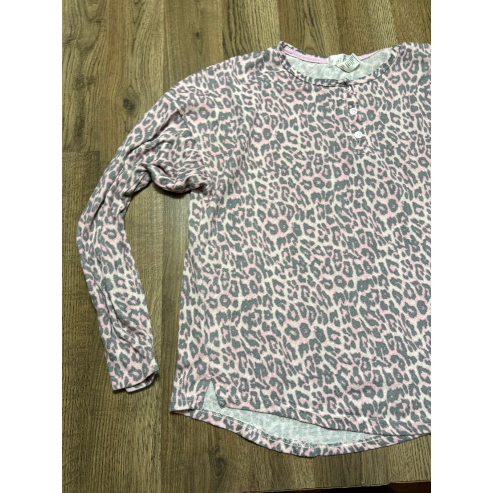 Vintage VINTAGE? No. Just Be Sleepwear Outfit Women's Large Gray Pink Pull On Pants Cheetah Print Size 36" / US 14 / IT 50 - 3 Thumbnail