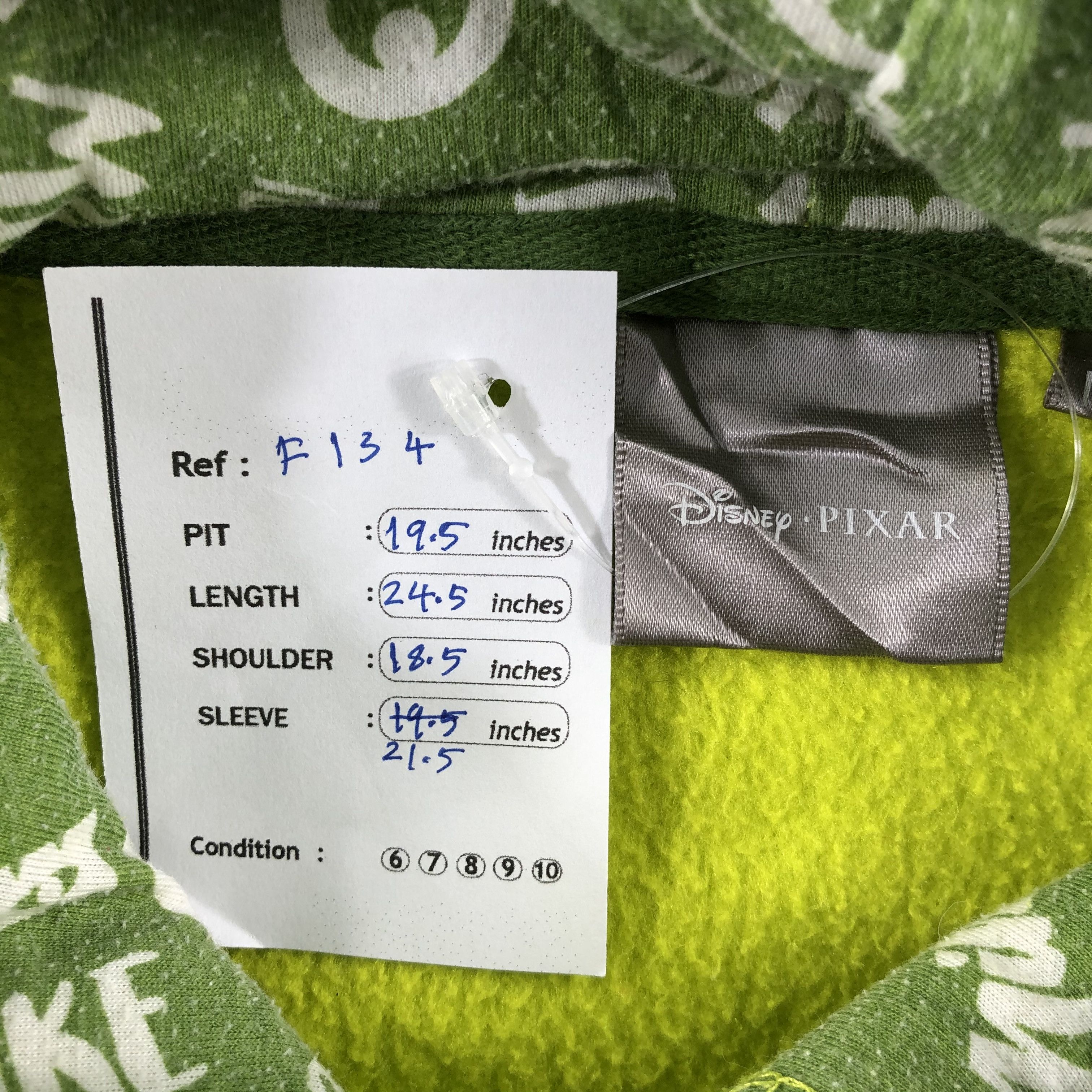 Disney Disney Monster Inc Mike Wazowski Hoodies F134 Size US M / EU 48-50 / 2 - 9 Thumbnail