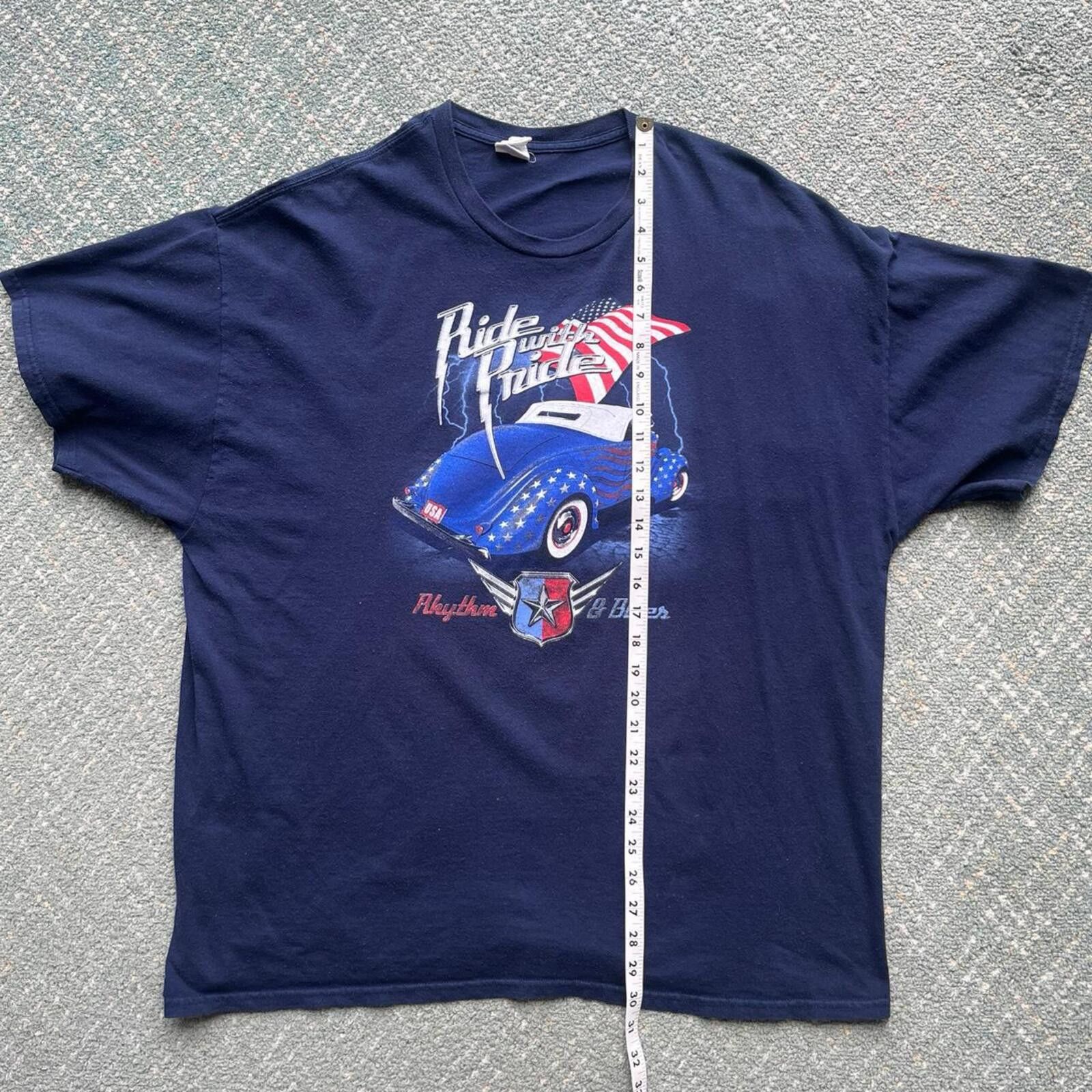 Gildan Vintage Rhythm & Blues Hot Rod Graphic Navy T-Shirt Size 2XL Size US XXL / EU 58 / 5 - 5 Thumbnail