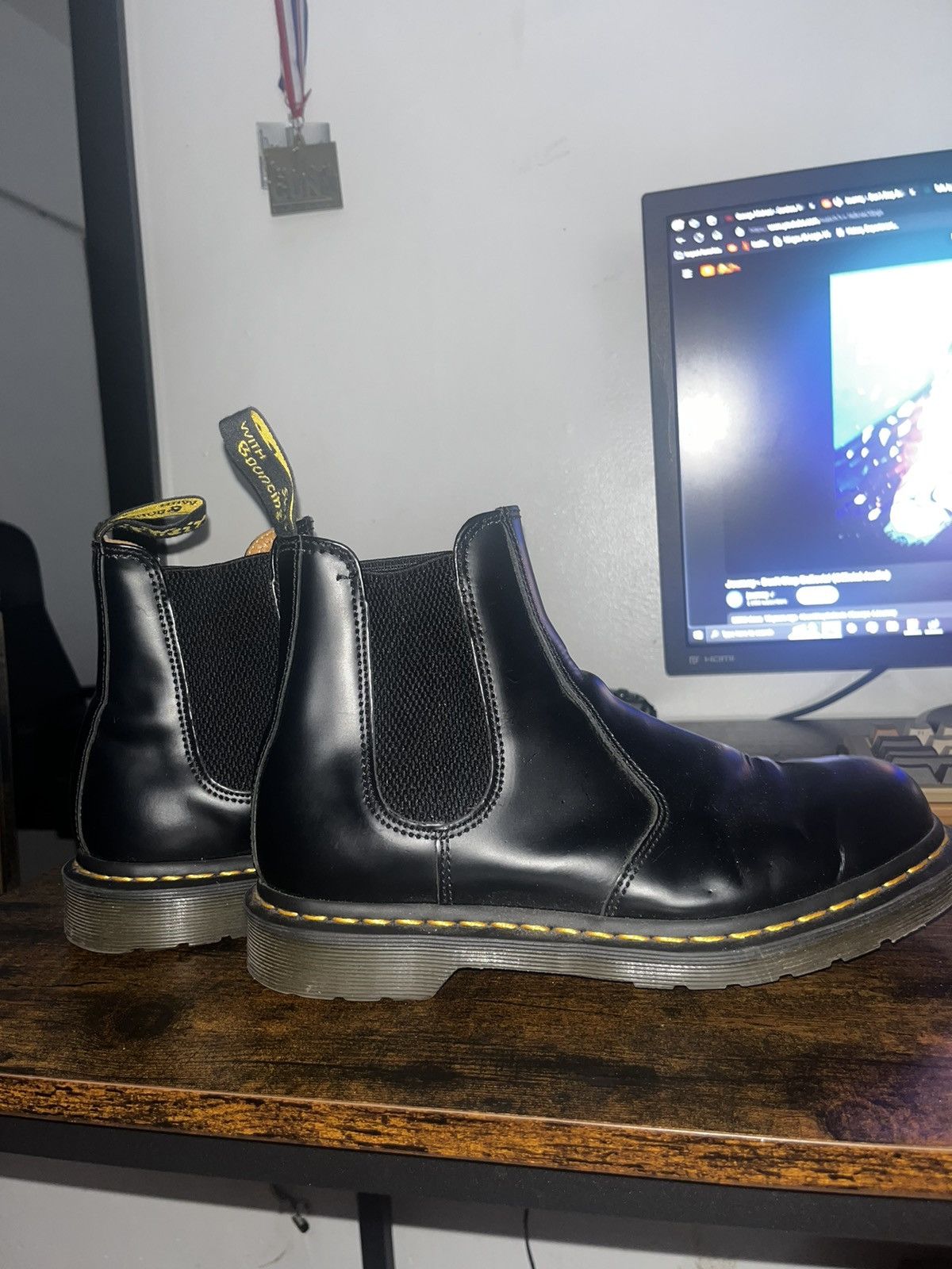 image of Dr Martens x Vintage 2976 Vintage Dr.martens Shoes in Black, Men's (Size 8)