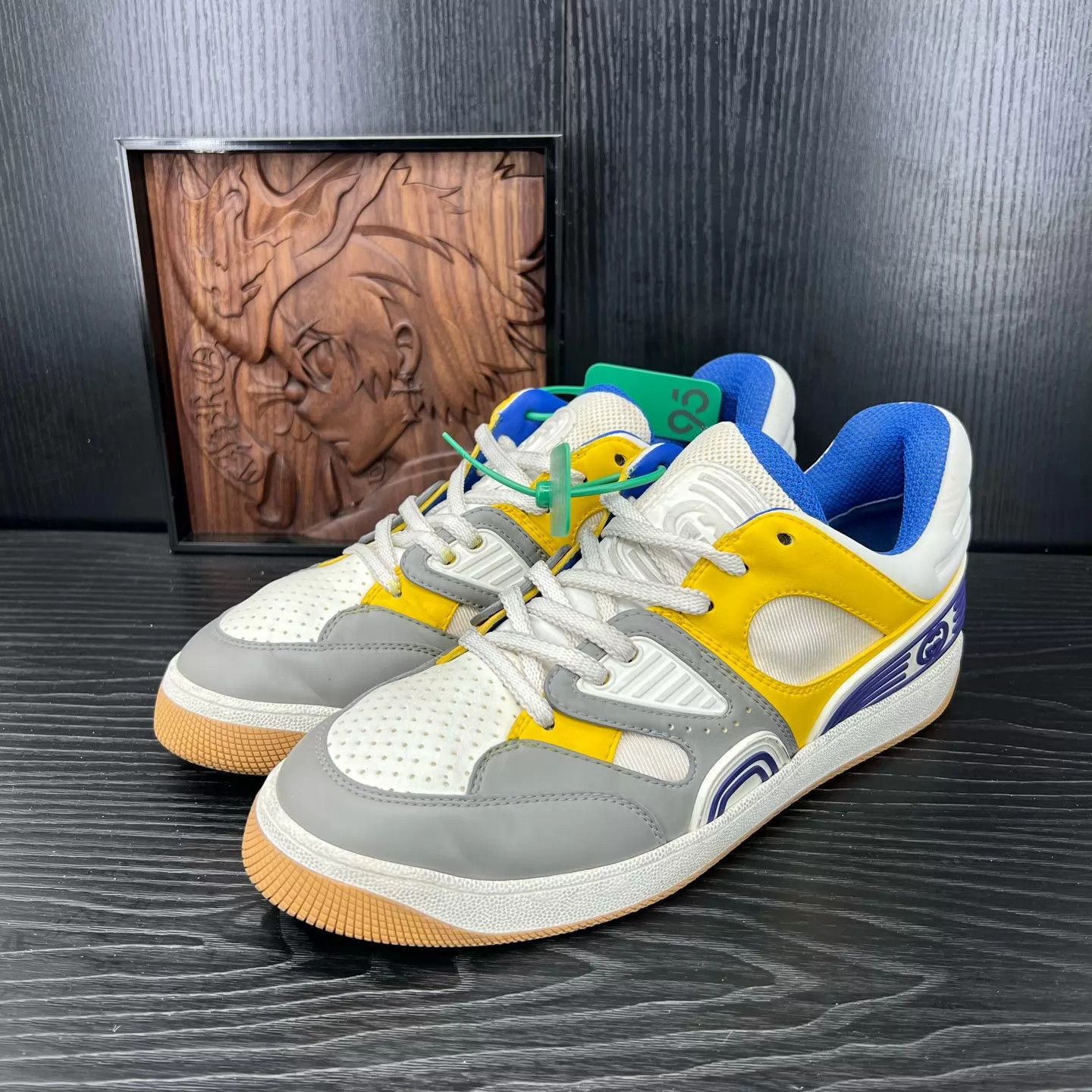 Gucci GUCCI Basket White/Gray/Yellow Distressed 8.5/42.5 Worn 1x Size US 9.5 / EU 42-43 - 1 Thumbnail