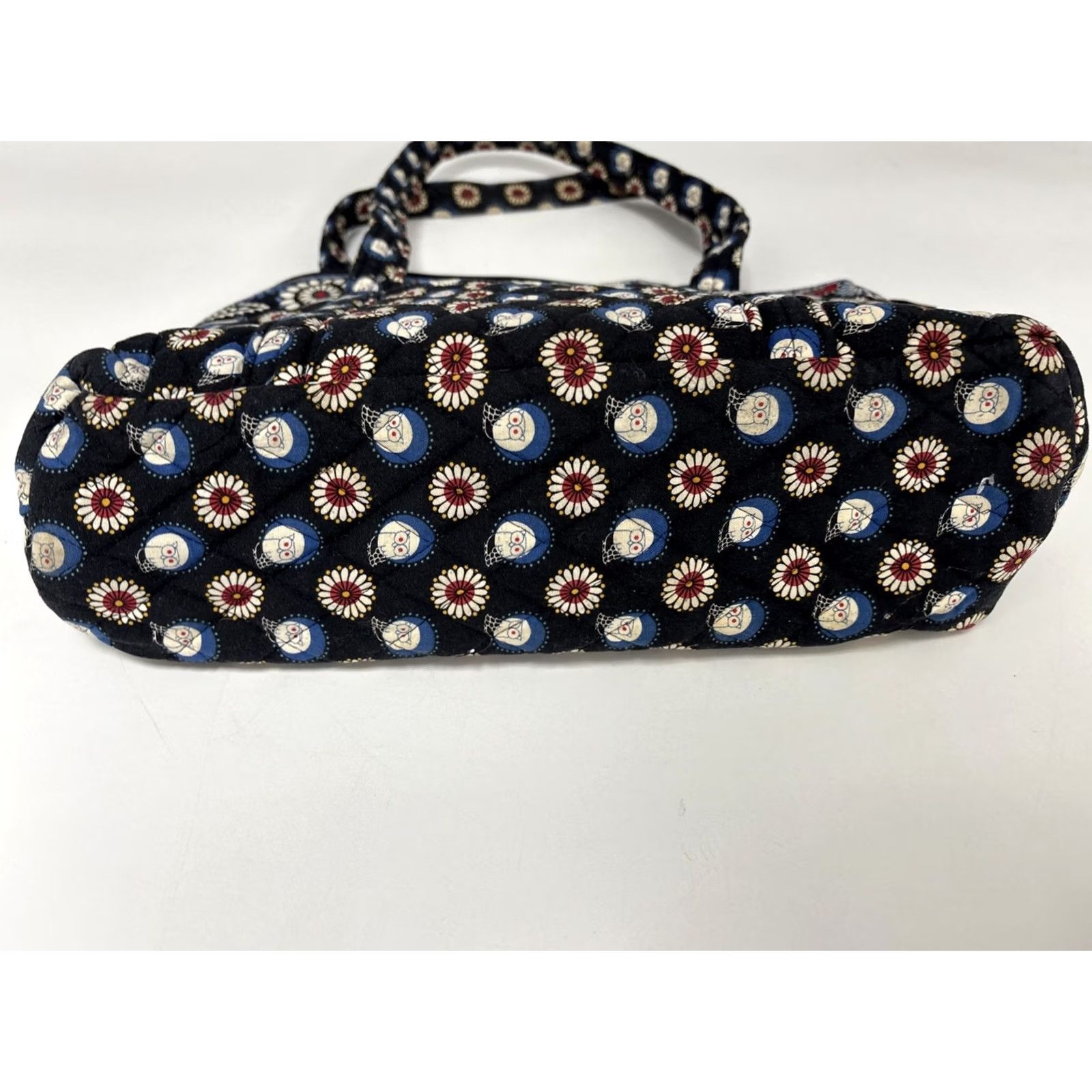 Vintage Vera Bradley Villager Night Owl Quilted Hangbag Tote Womens Blue Cotton Hangbag Size ONE SIZE - 5 Thumbnail