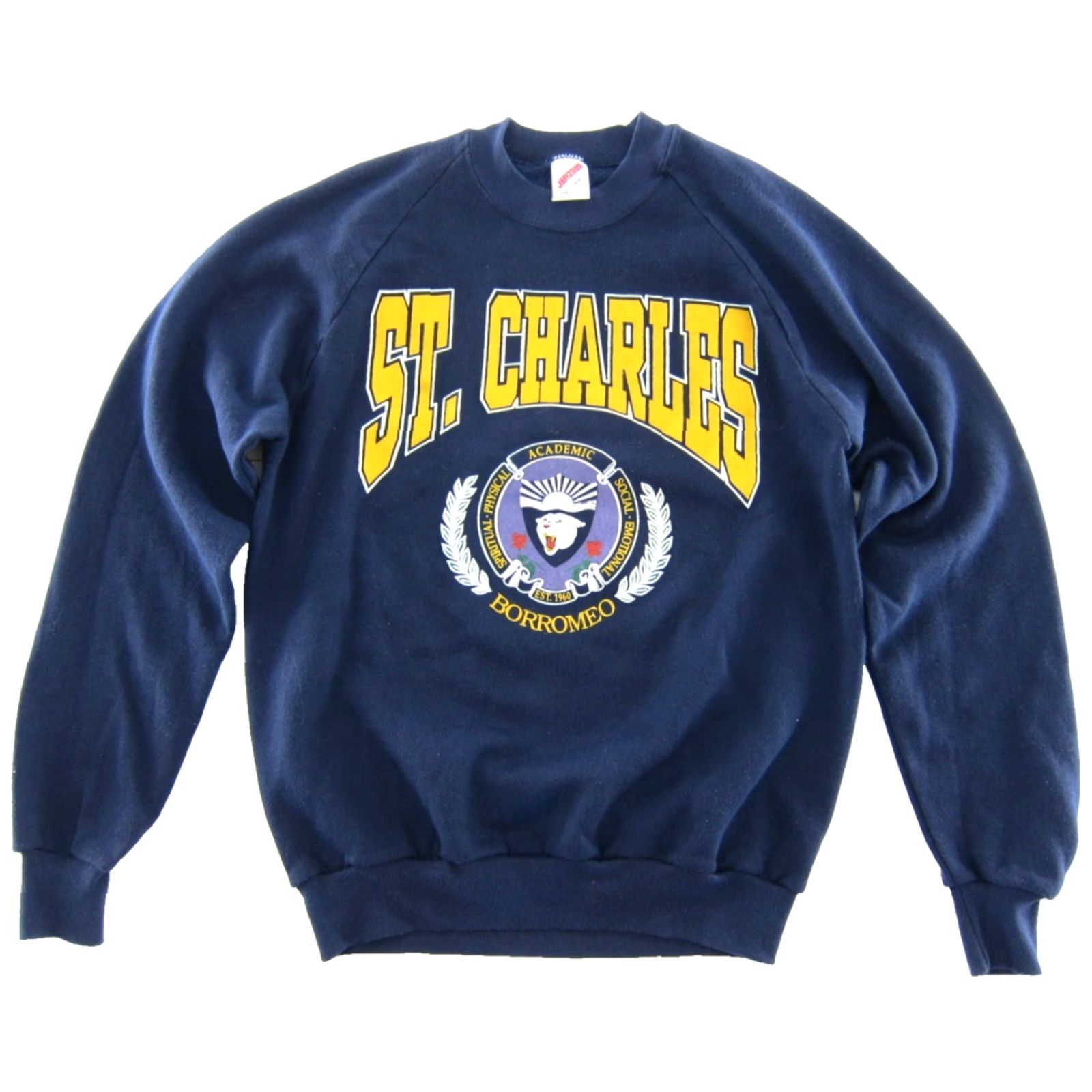Jerzees VTG Navy Blue Sweatshirt Men Large St. Charles Catholic School Tacoma Washington Navy Blue Sweatshirt Men Large Size US L / EU 52-54 / 3 - 2 Thumbnail