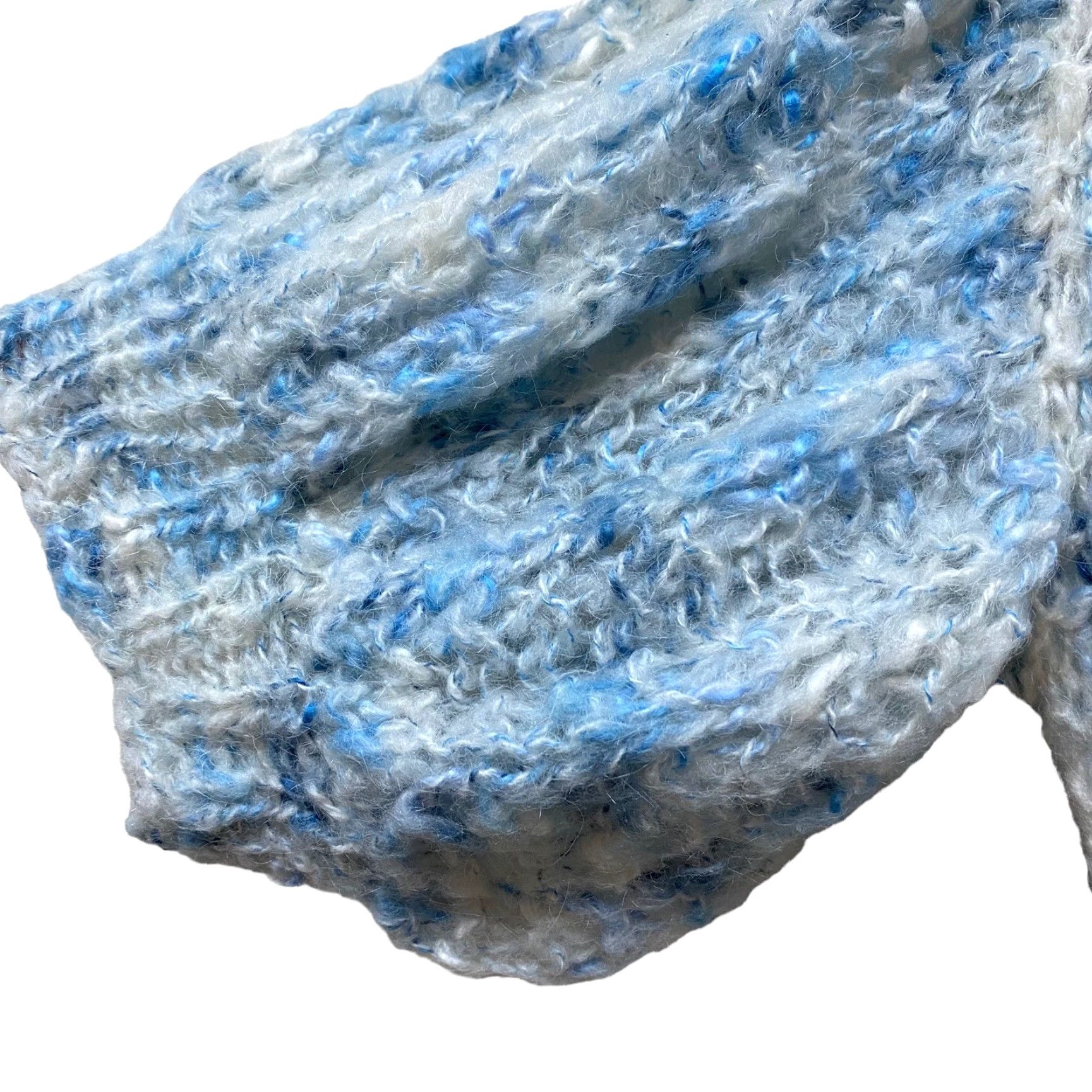 Vintage Vintage Handmade Knit Crochet Sweater Blue Ethnic Puff Sleeve Casual M/L Womens Size M / US 6-8 / IT 42-44 - 3 Thumbnail