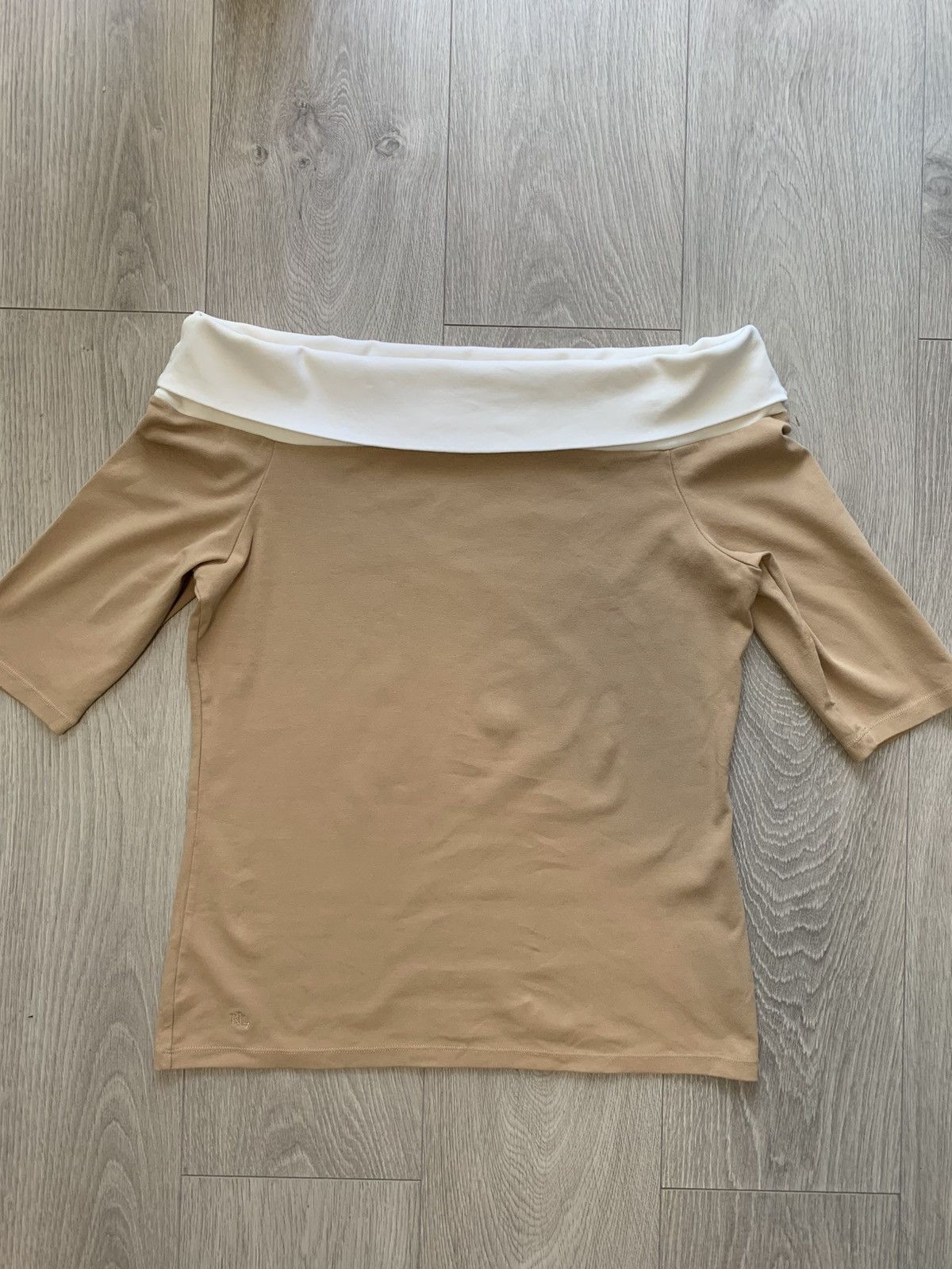 Ralph Lauren Ralph Lauren Basic Beige T-shirt Top, Cotton, size XL Size XL / US 12-14 / IT 48-50 - 2 Thumbnail