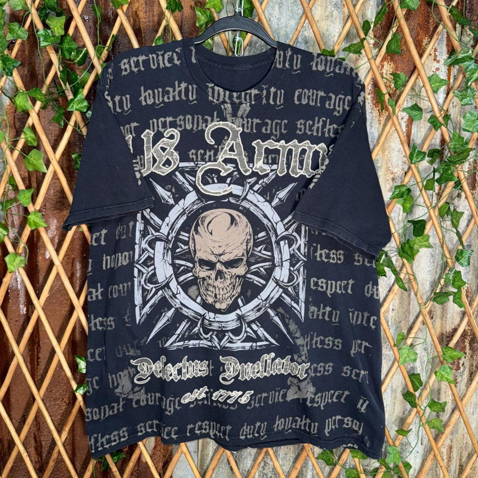 Vintage Vintage y2k united states army aop grunge skull 2000 t-shirt Size US XL / EU 56 / 4 - 1 Thumbnail