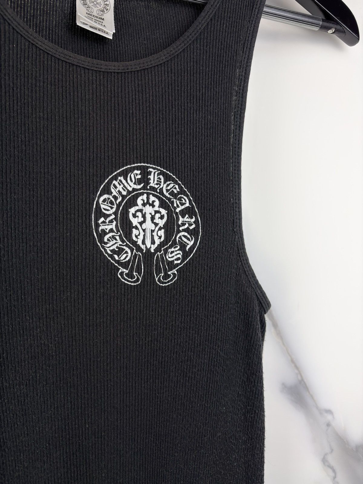 Chrome Hearts Vintage USA American Flag Horseshoe Tank Top