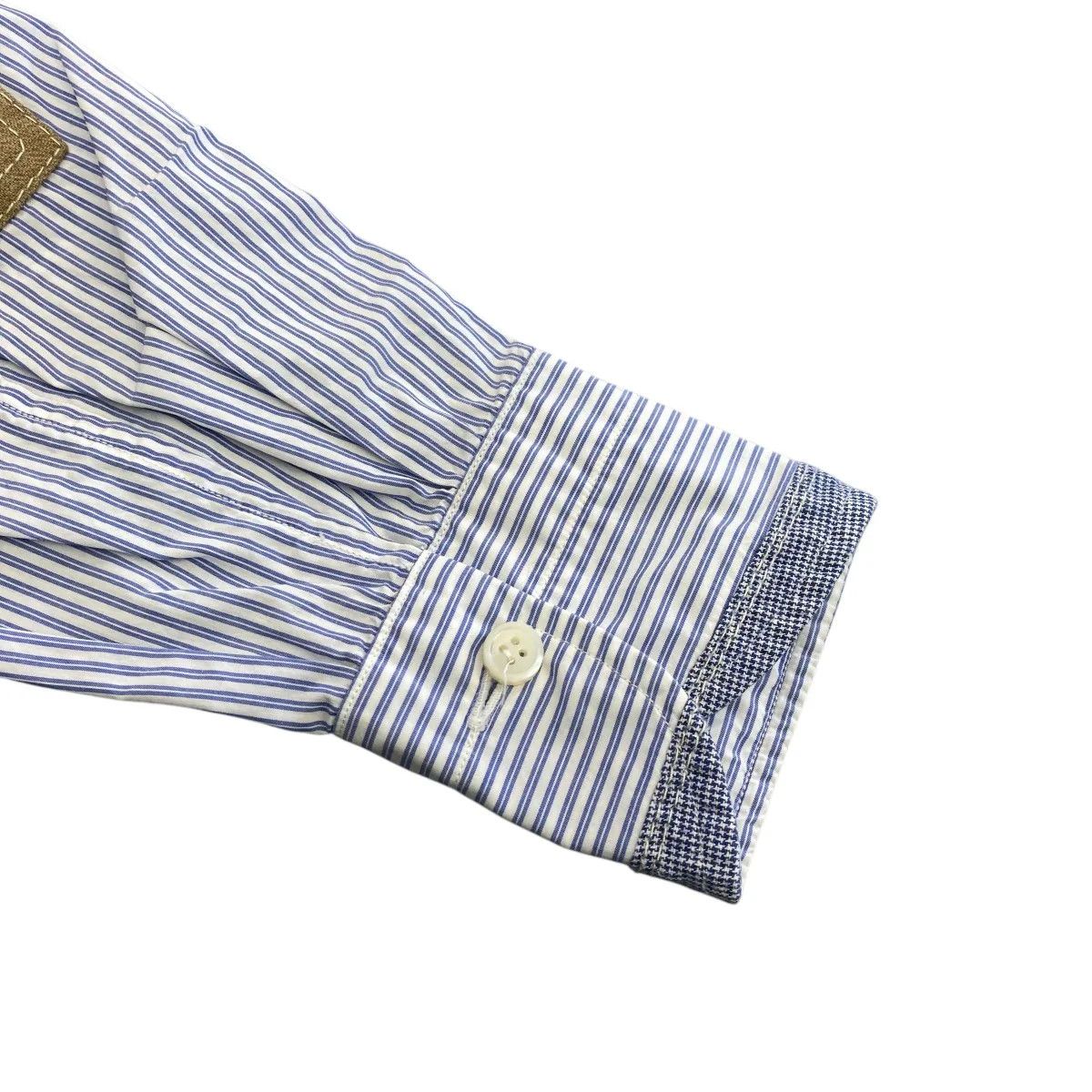 Comme des Garcons × Junya Watanabe AD2011 Elbow Patch Patchwork Button Up Striped Shirt Size US XS / EU 42 / 0 - 5 Thumbnail