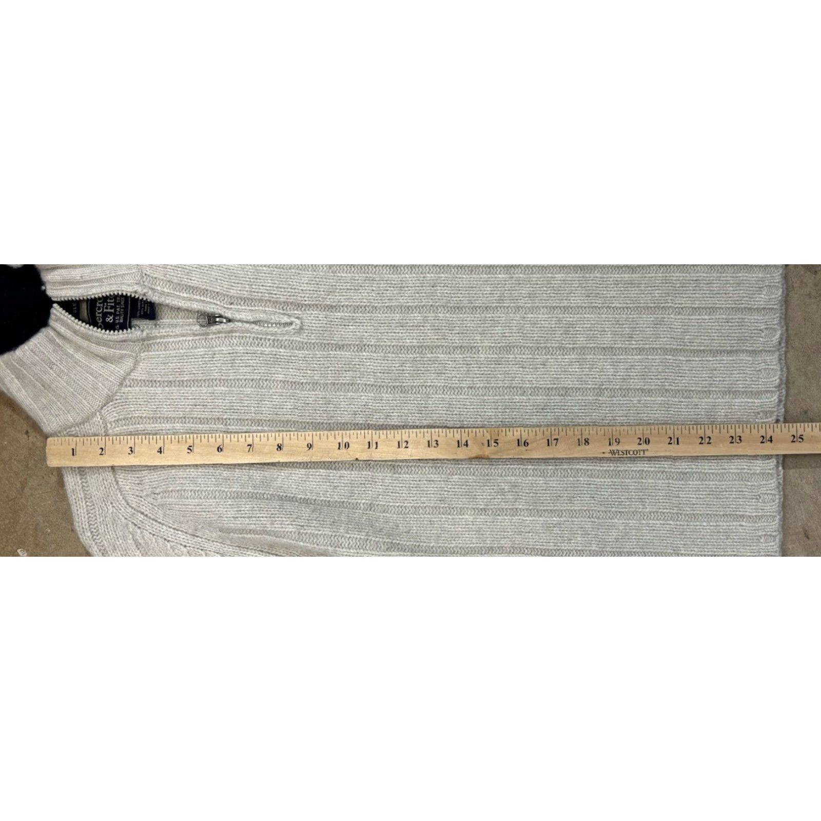 Abercrombie & Fitch VINTAGE Abercrombie & Fitch Sweater Men’s M Grey Be%ige Wool Blend Mock Neck Long Sleeve Chunky-Knit Pullover Size US M / EU 48-50 / 2 - 7 Thumbnail