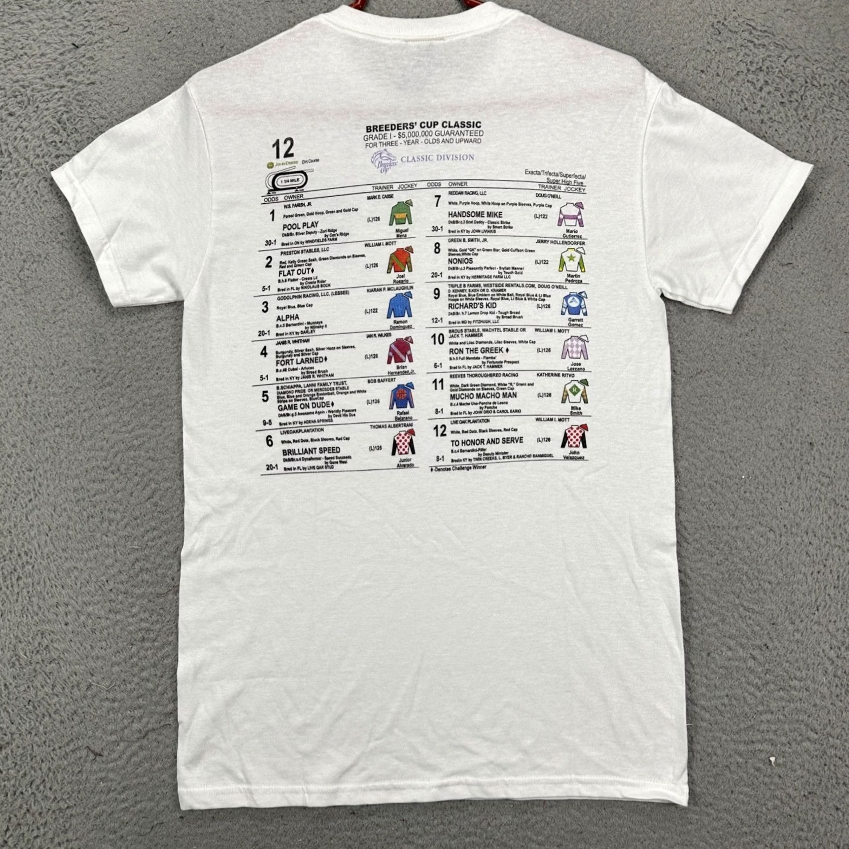 Vintage Breeders Cup T-Shirt Graphic Tee Womens Small White Short Sleeve Crewneck NEW Size S / US 4 / IT 40 - 2 Thumbnail