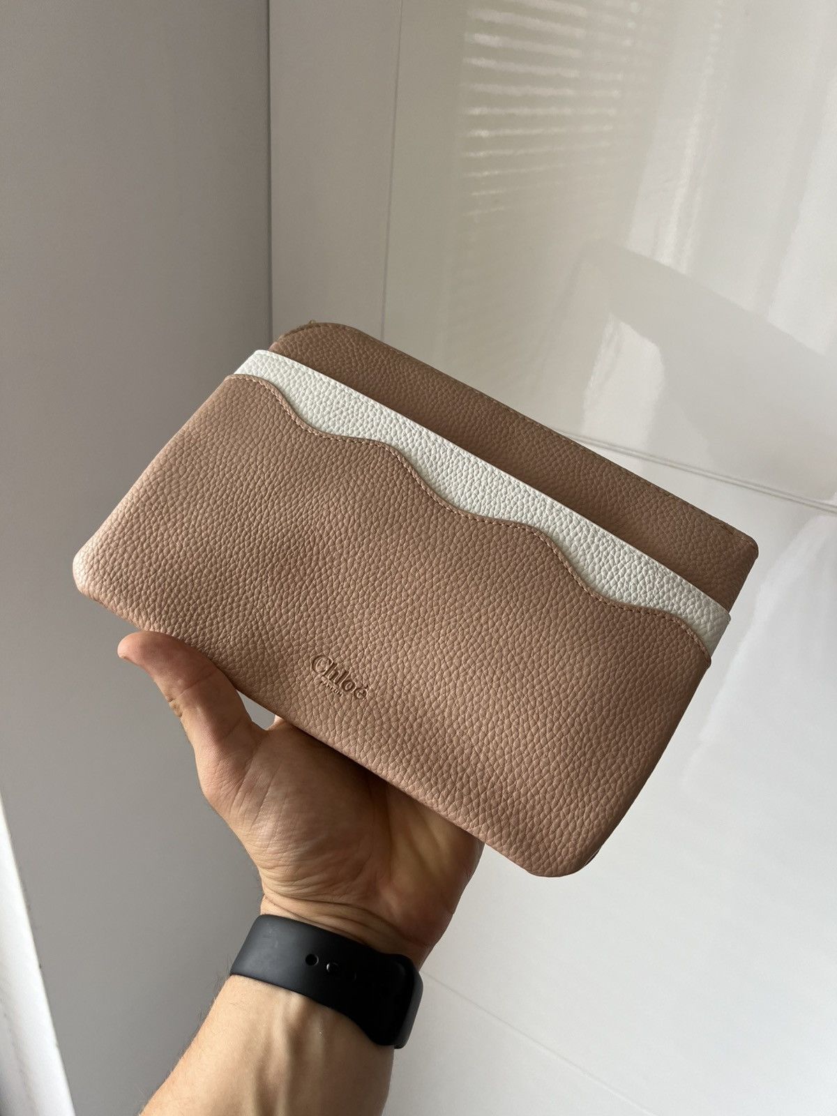 Chloe Chloe Parfum Zip Navy Pink/Beige Clutch Bag Size ONE SIZE - 7 Thumbnail