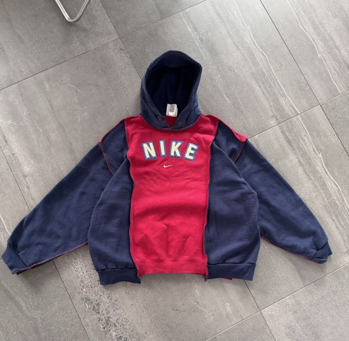 Nike Rare 90s reworked custom Nike big logo hoodie y2k Size US M / EU 48-50 / 2 - 1 Thumbnail