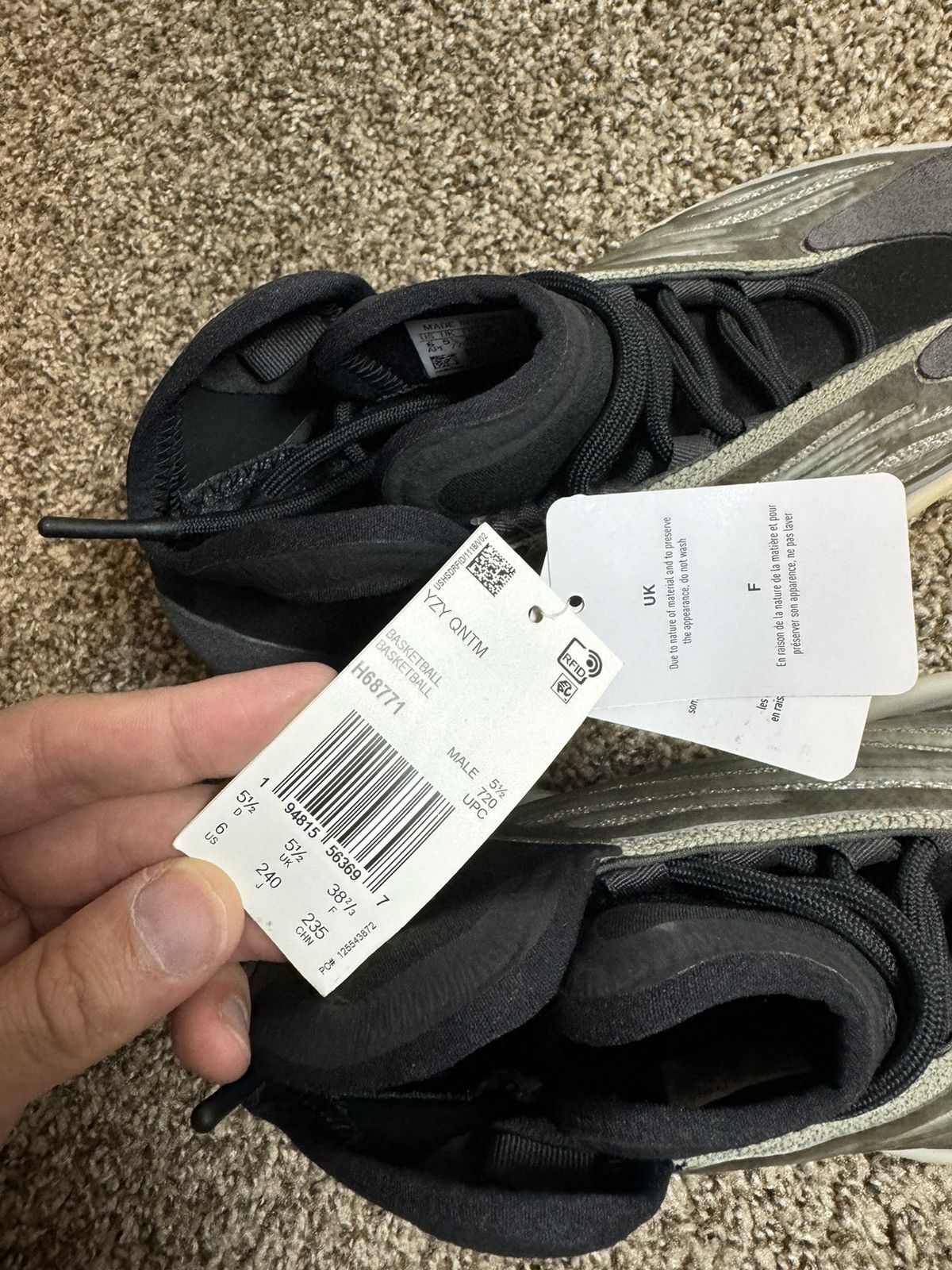 Yeezy Adidas Yeezy QNTM Basketball Sneakers Trainers (Men's Size 6 Size US 6 / EU 39 - 7 Thumbnail