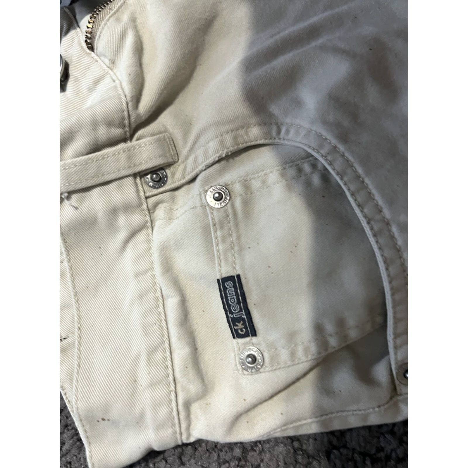 Calvin Klein Calvin Klein Jeans Women's Chino Pants Size 11 Mid Rise Straight Beige Cotton Size 32" / US 10 / IT 46 - 6 Thumbnail