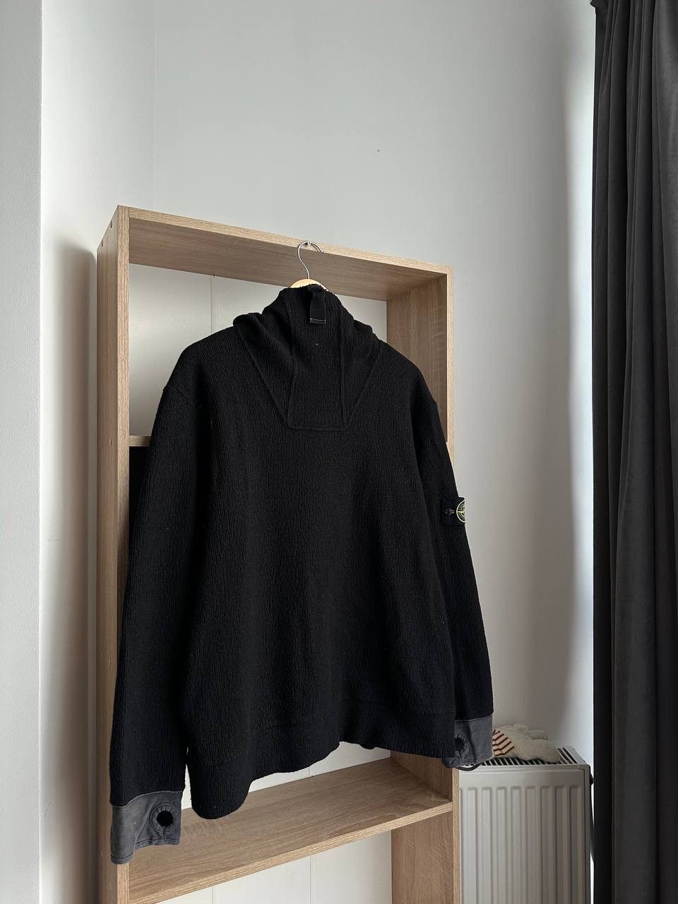 Stone Island × Vintage Vintage Stone Island Ninja Black Wool Hoodie Size US L / EU 52-54 / 3 - 14 Thumbnail