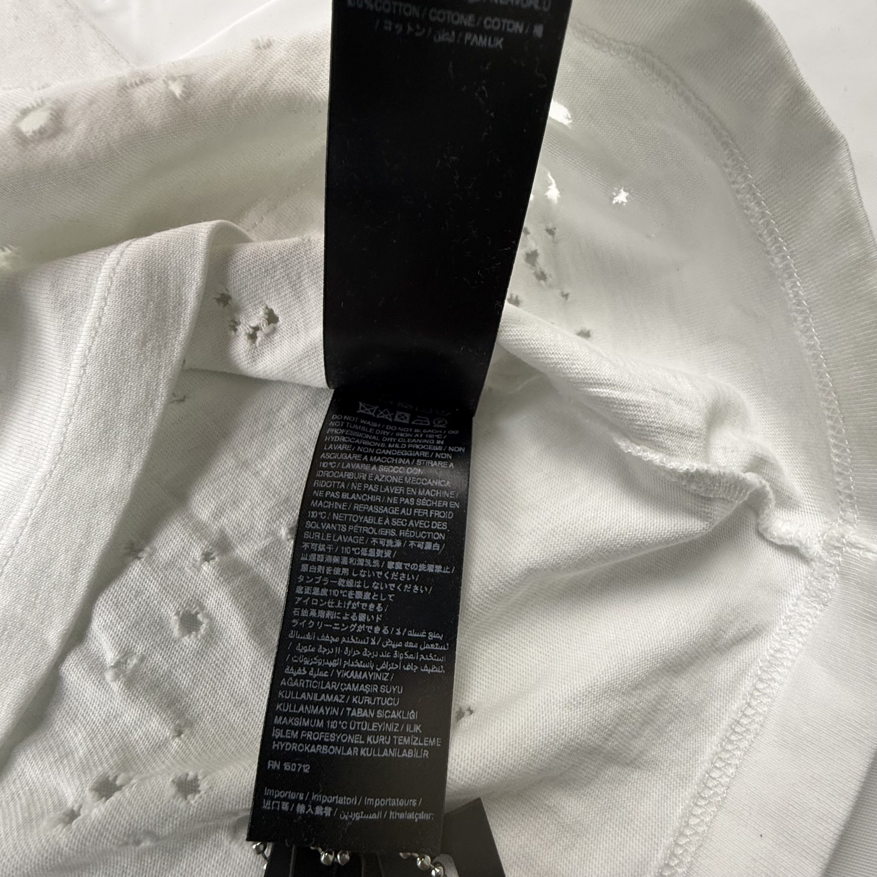 Amiri Amiri Shotgun Embroidered White Distressed Logo T-Shirt Size US XXL / EU 58 / 5 - 6 Thumbnail